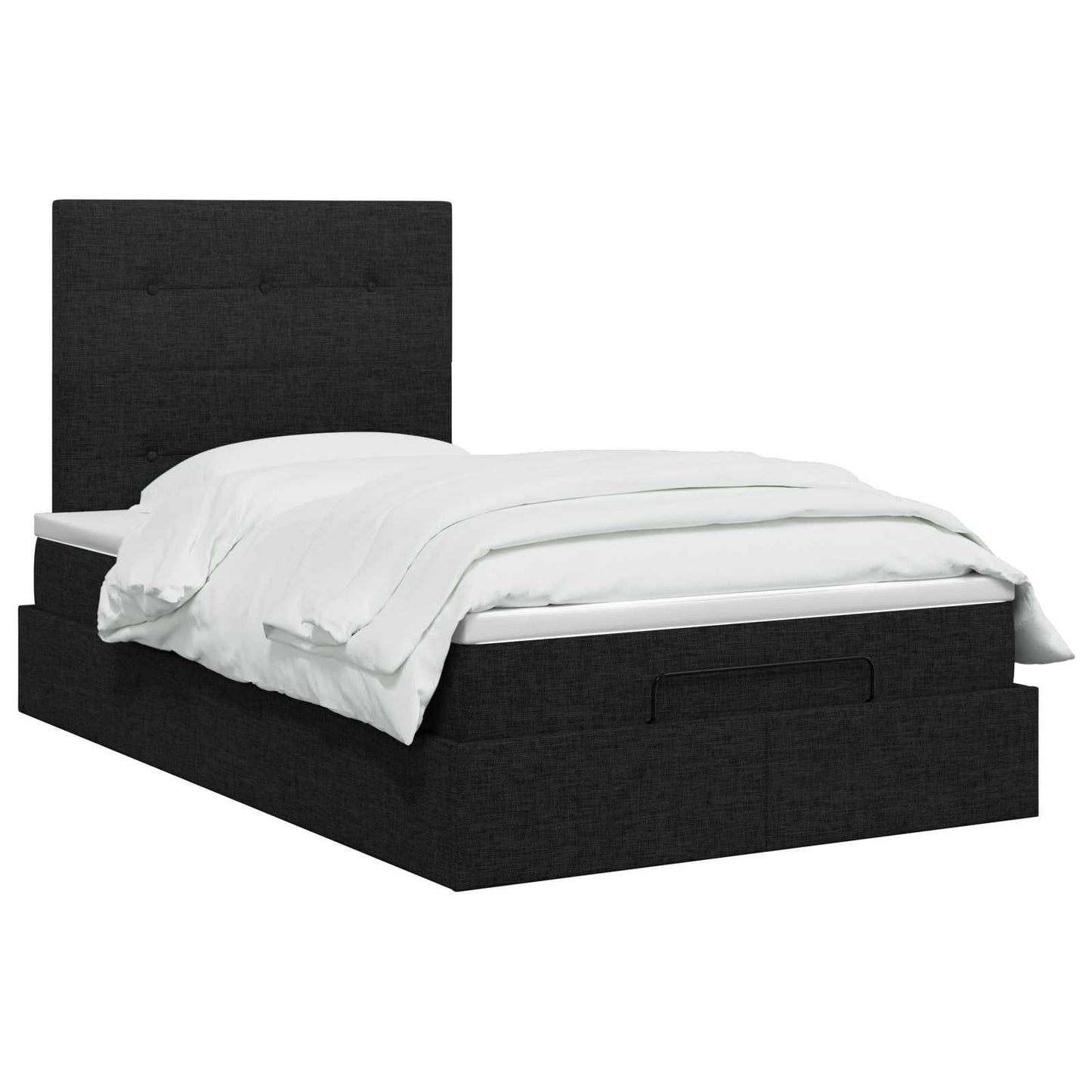 vidaXL Κρεβάτι Ottoman με στρώμα με κεφαλάρι Μαύρο 120 x 200 cm Ύφασμα