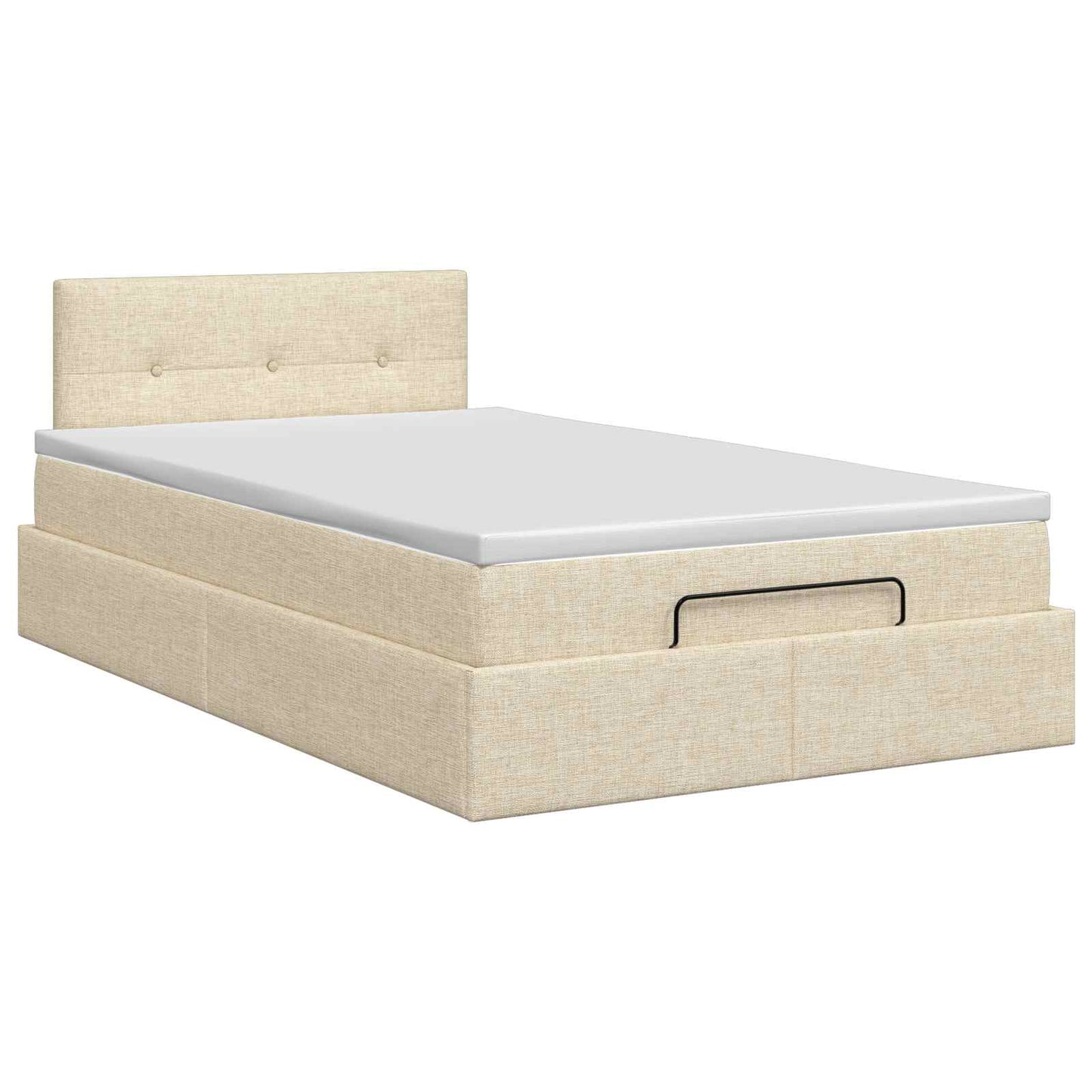 vidaXL Κρεβάτι Ottoman με στρώμα με κεφαλάρι Κρεμ 120 x 200 cm Ύφασμα