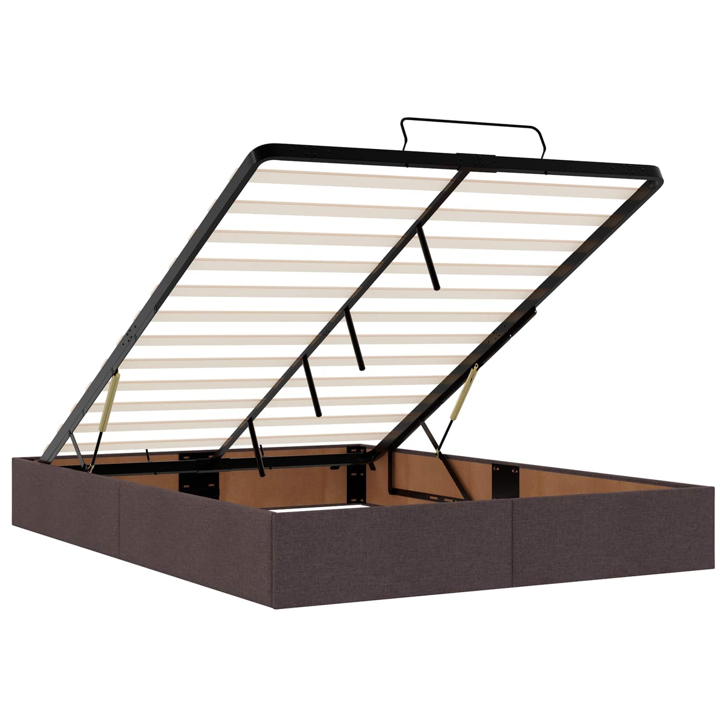 vidaXL Κρεβάτι Ottoman με στρώμα Σκούρο Καφέ 140 x 200 cm Ύφασμα