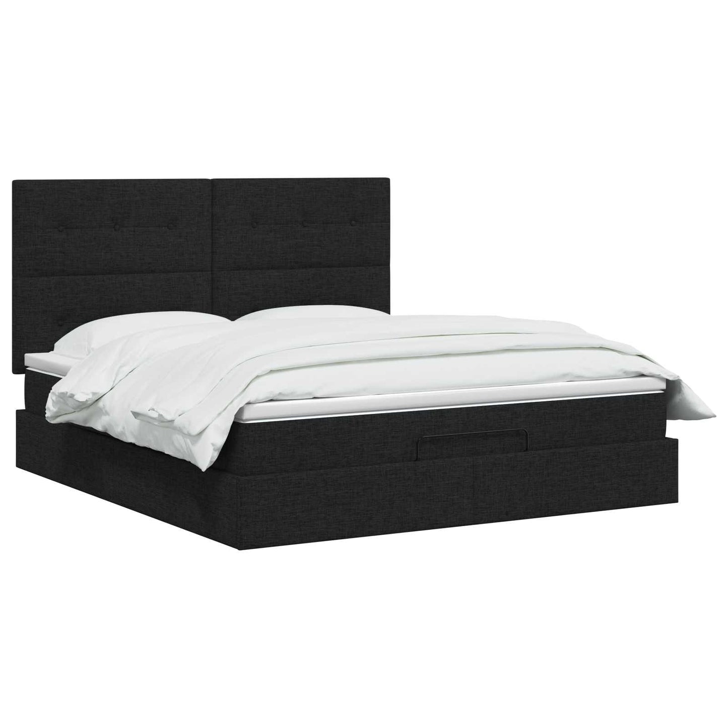 vidaXL Κρεβάτι Ottoman με στρώμα με κεφαλάρι Μαύρο 160 x 200 cm Ύφασμα