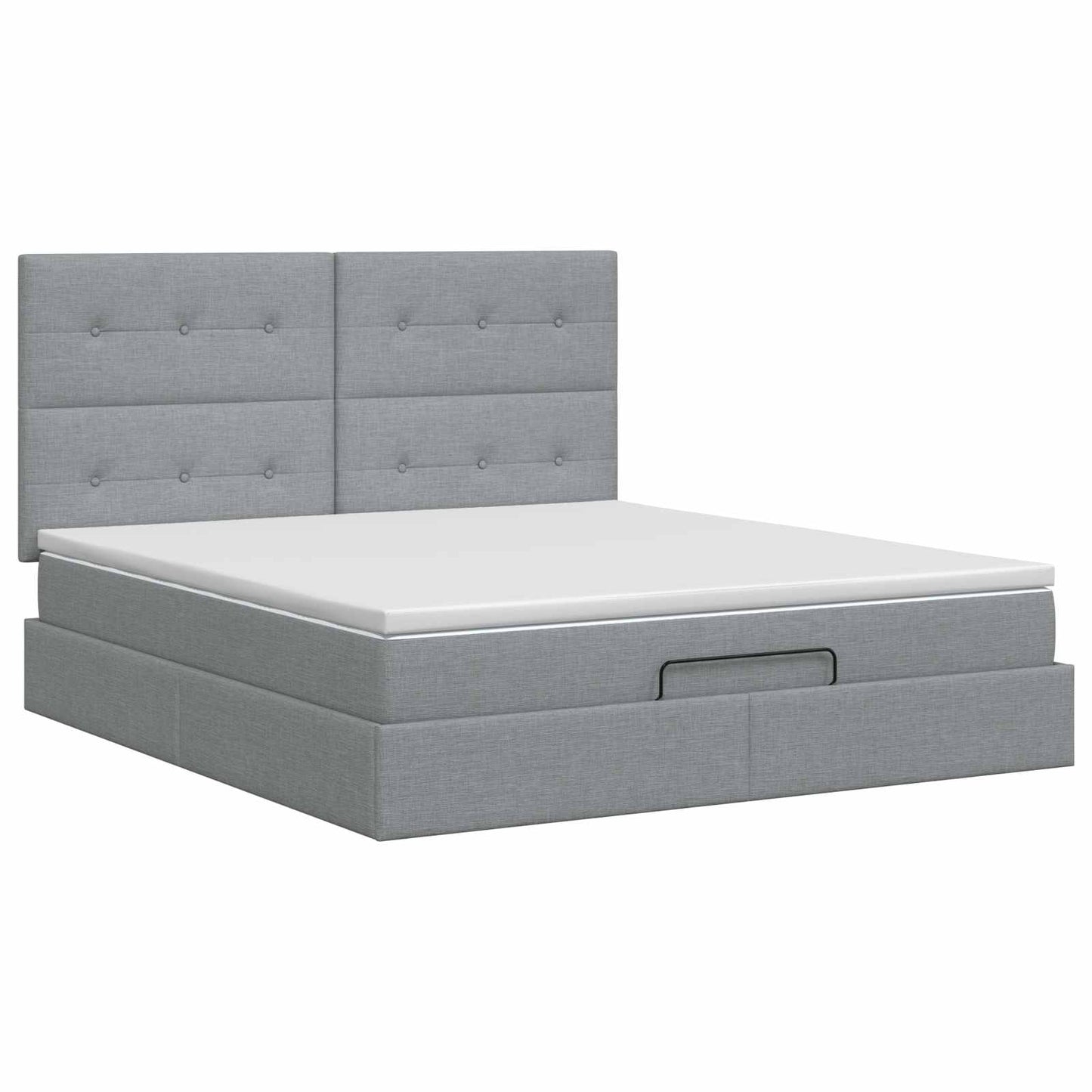vidaXL Κρεβάτι Ottoman με στρώμα Ανοιχτό γκρι 180 x 200 cm Ύφασμα