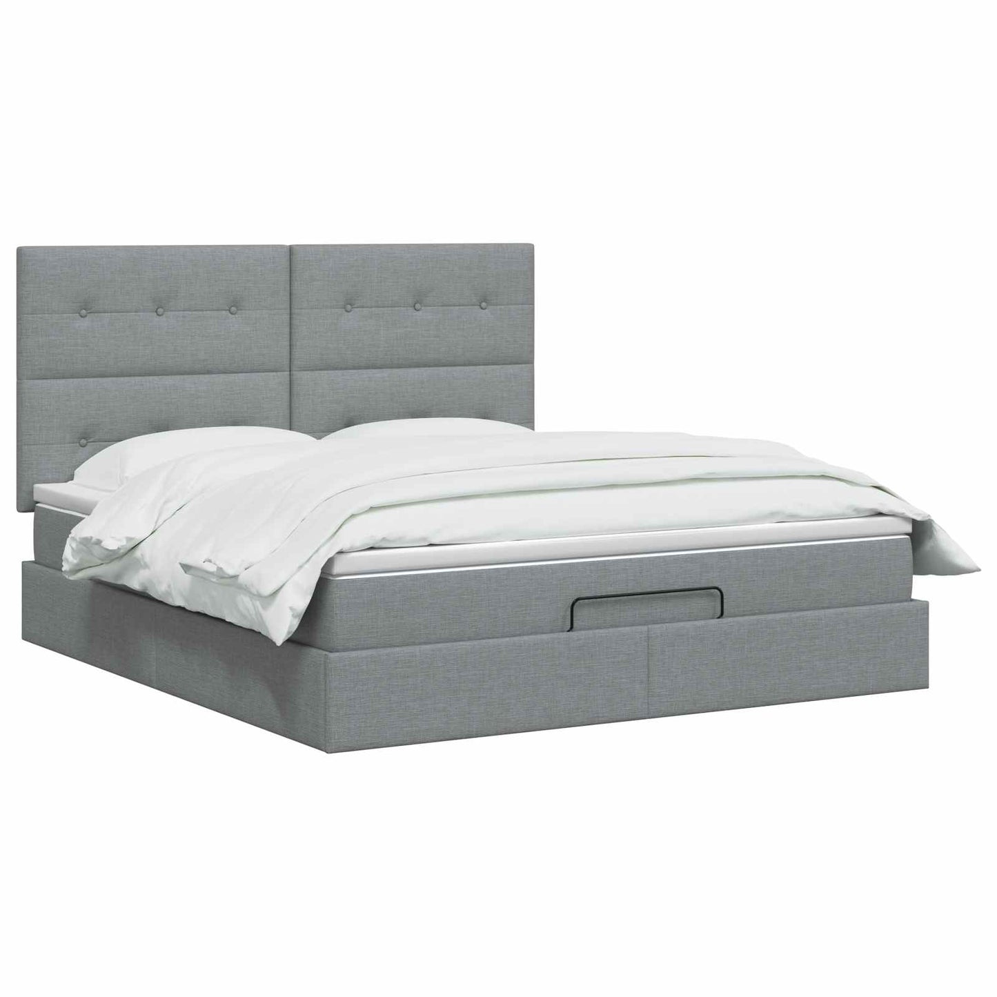 vidaXL Κρεβάτι Ottoman με στρώμα Ανοιχτό γκρι 180 x 200 cm Ύφασμα