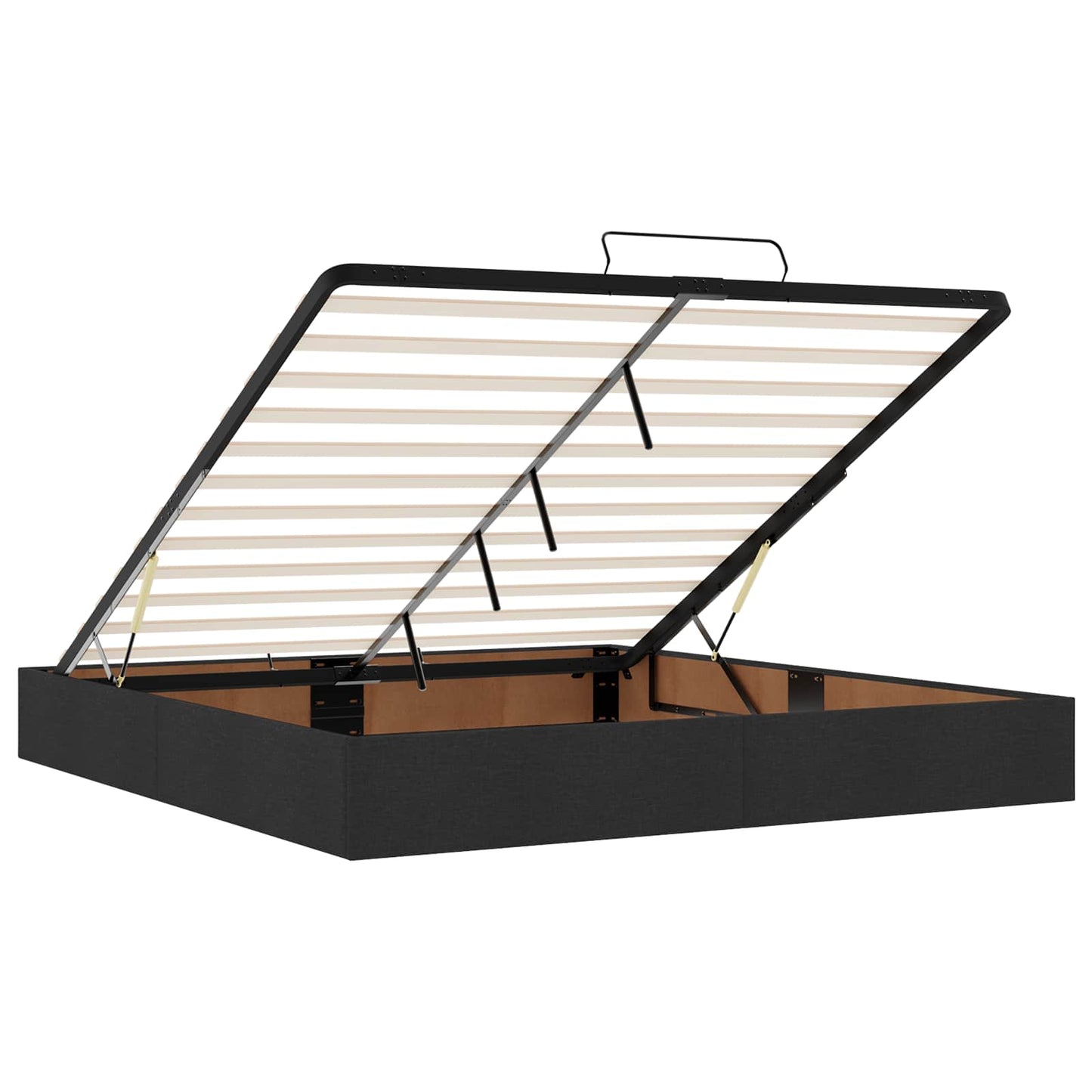 vidaXL Κρεβάτι Ottoman με στρώμα με κεφαλάρι Μαύρο 200 x 200 cm Ύφασμα