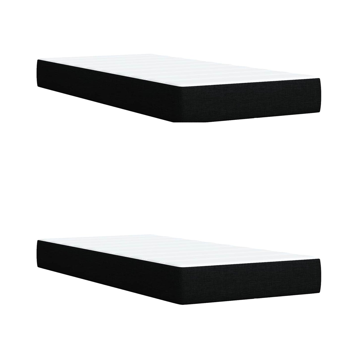 vidaXL Κρεβάτι Ottoman με στρώμα με κεφαλάρι Μαύρο 200 x 200 cm Ύφασμα
