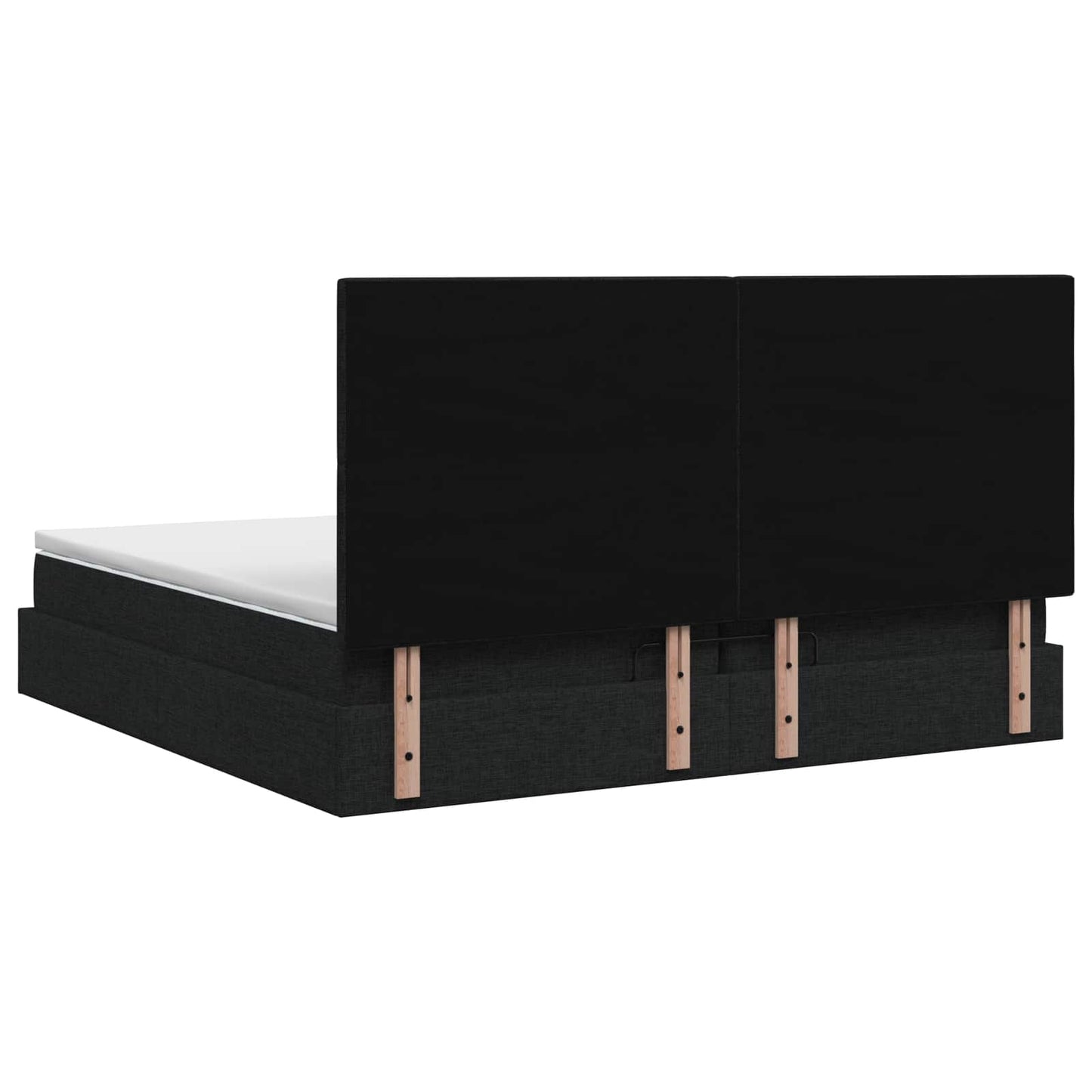 vidaXL Κρεβάτι Ottoman με στρώμα με κεφαλάρι Μαύρο 200 x 200 cm Ύφασμα