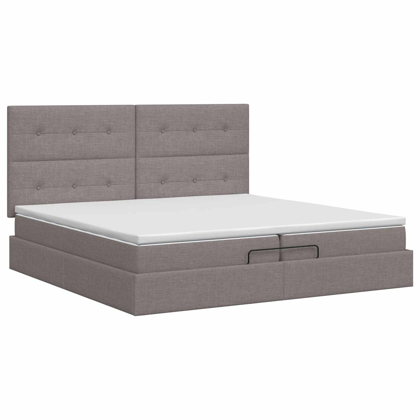 vidaXL Κρεβάτι Ottoman με στρώμα με κεφαλάρι Taupe 200 x 200 cm Ύφασμα