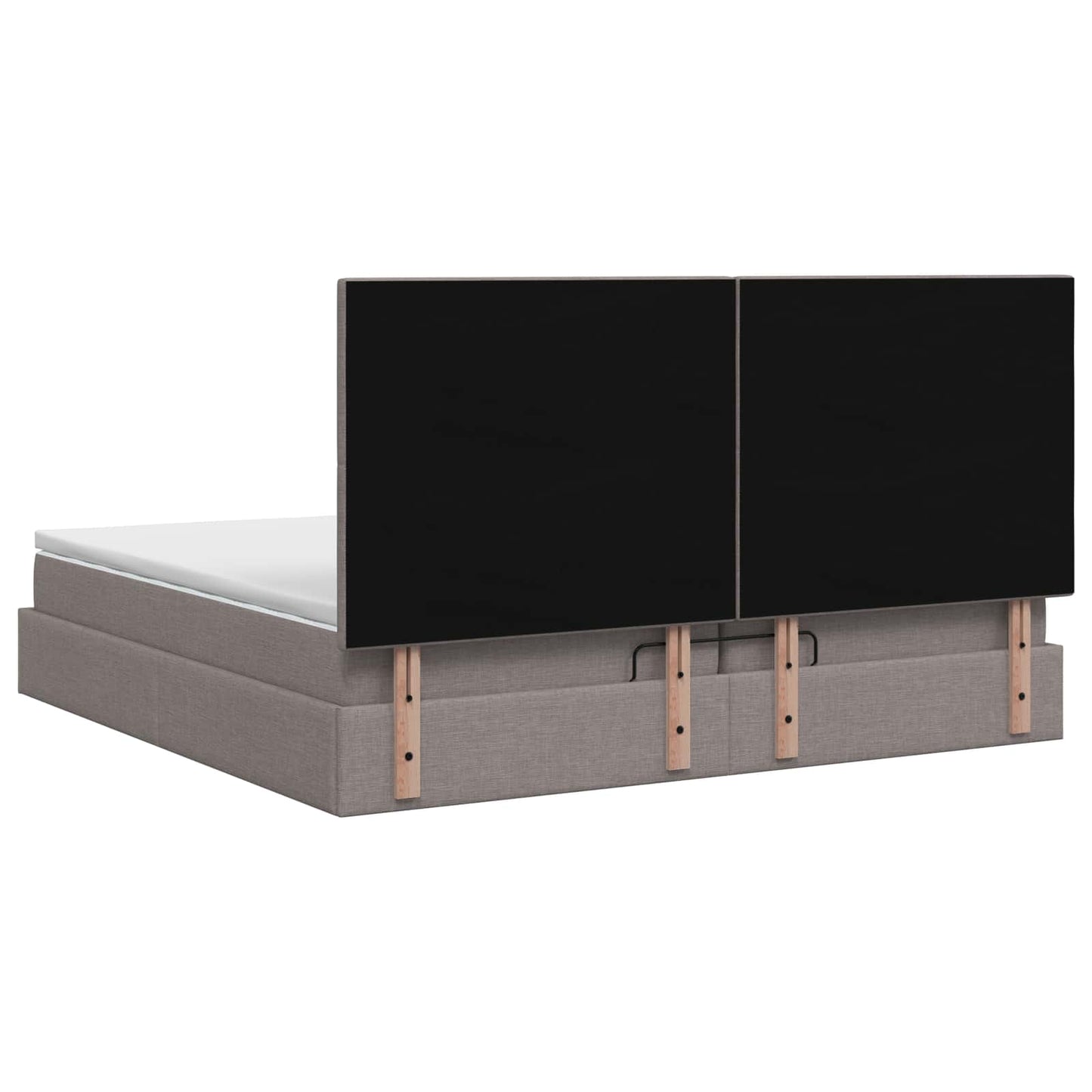 vidaXL Κρεβάτι Ottoman με στρώμα με κεφαλάρι Taupe 200 x 200 cm Ύφασμα