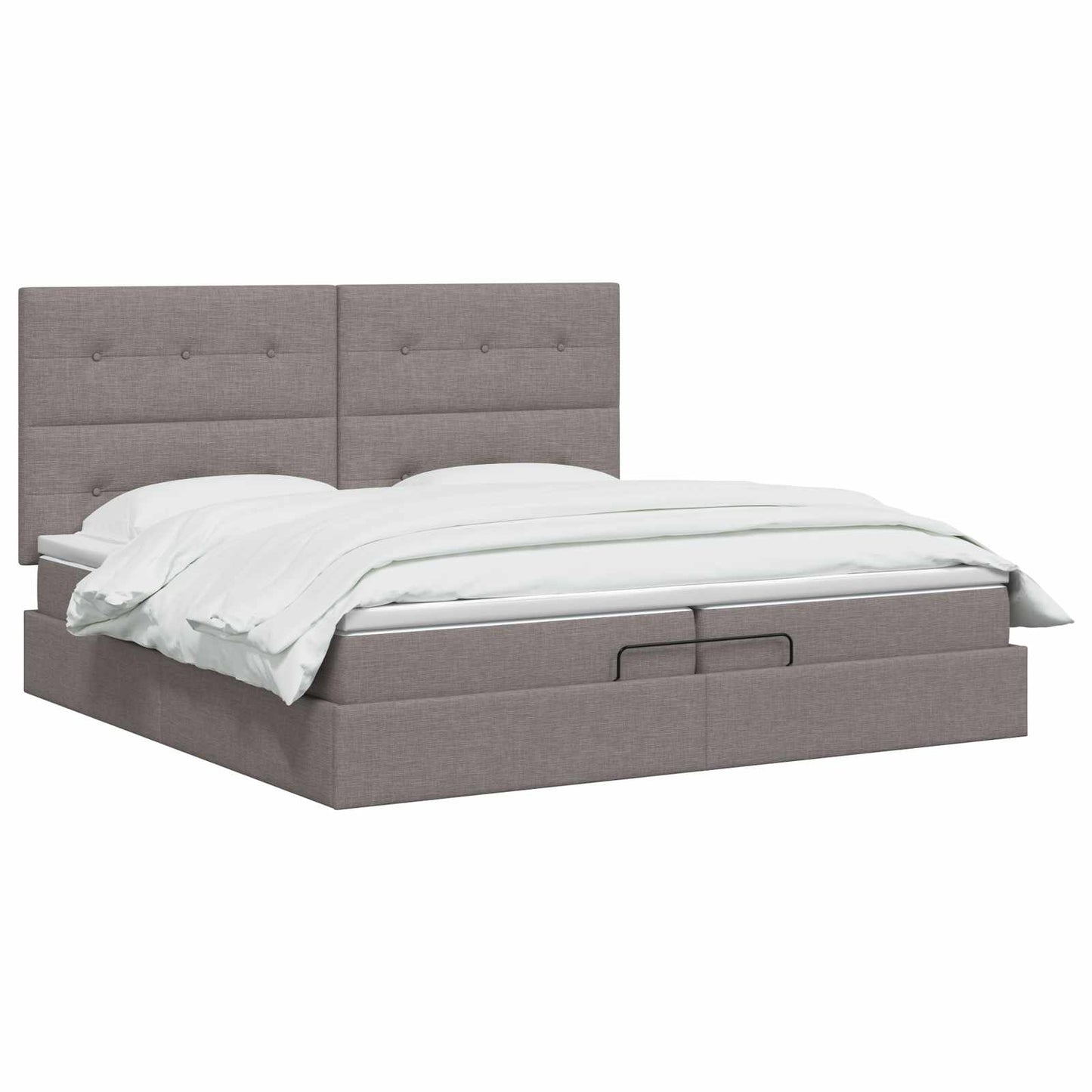 vidaXL Κρεβάτι Ottoman με στρώμα με κεφαλάρι Taupe 200 x 200 cm Ύφασμα