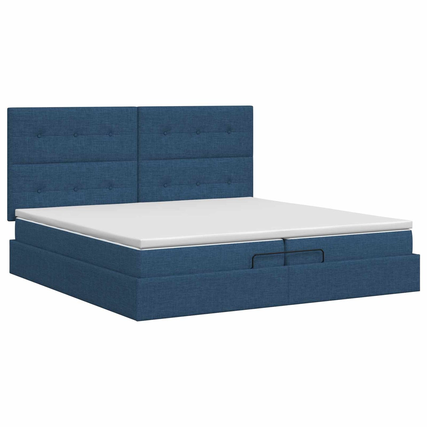 vidaXL Κρεβάτι Ottoman με στρώμα με κεφαλάρι Μπλε 200 x 200 cm Ύφασμα