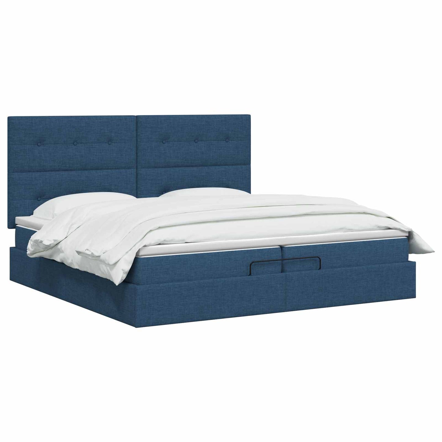 vidaXL Κρεβάτι Ottoman με στρώμα με κεφαλάρι Μπλε 200 x 200 cm Ύφασμα
