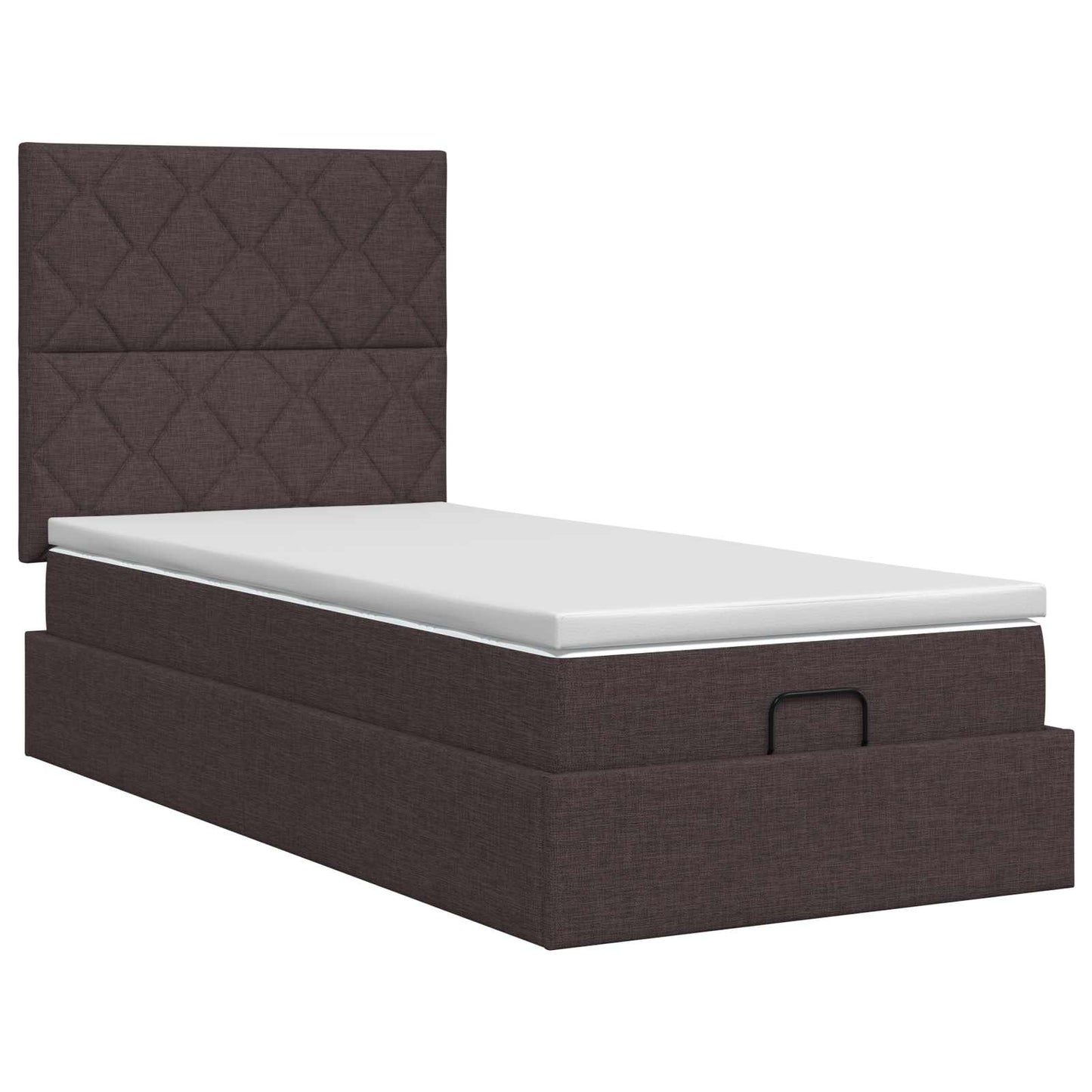 vidaXL Κρεβάτι Ottoman με στρώμα Σκούρο Καφέ 90 x 190 cm Ύφασμα