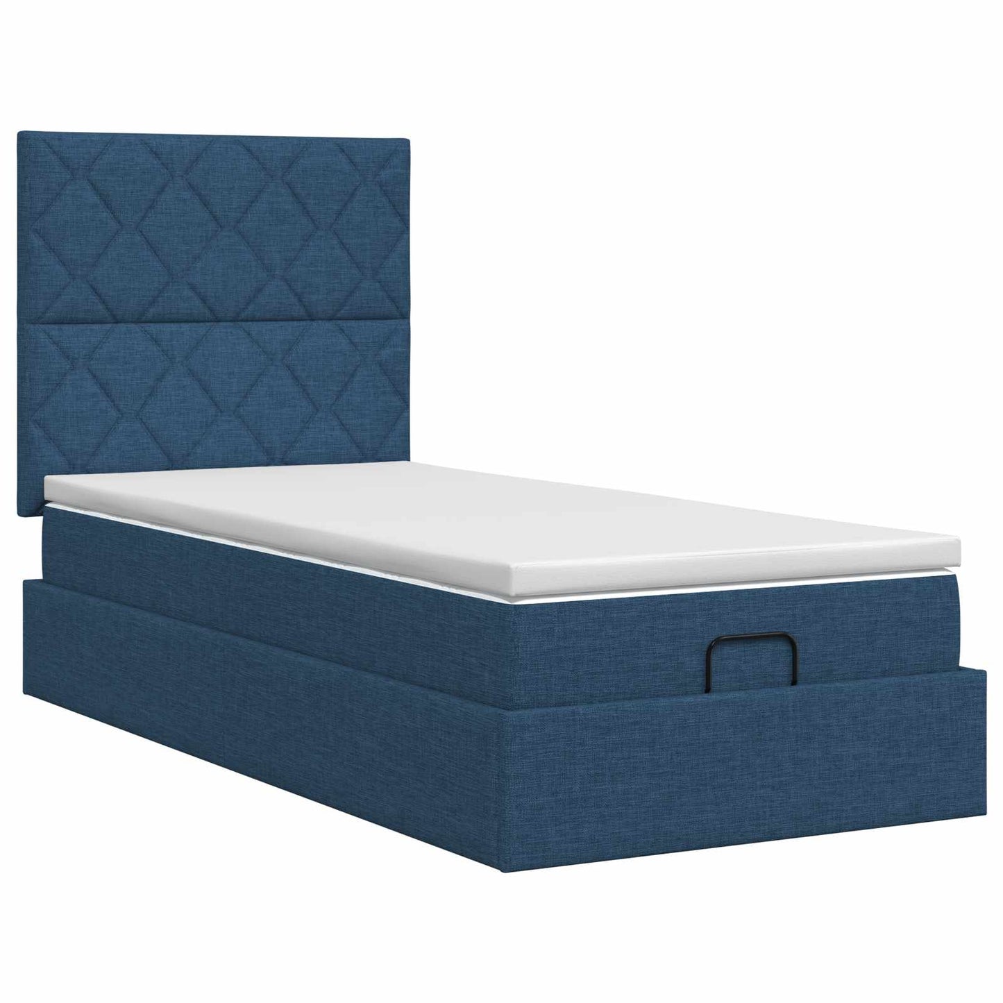 vidaXL Κρεβάτι Ottoman με στρώμα με κεφαλάρι Μπλε 90 x 190 cm Ύφασμα