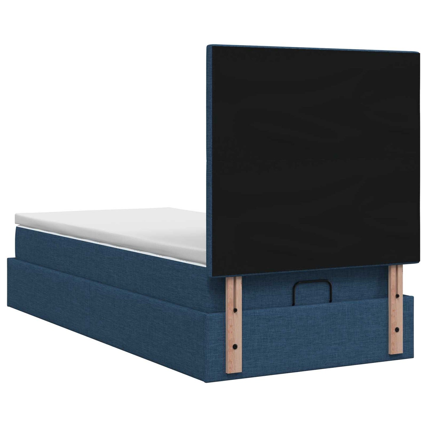vidaXL Κρεβάτι Ottoman με στρώμα με κεφαλάρι Μπλε 90 x 190 cm Ύφασμα