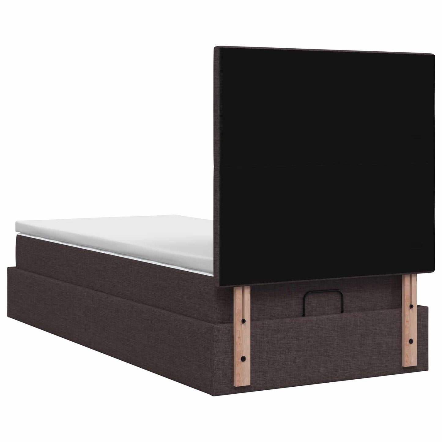 vidaXL Κρεβάτι Ottoman με στρώμα Σκούρο Καφέ 90 x 200 cm Ύφασμα