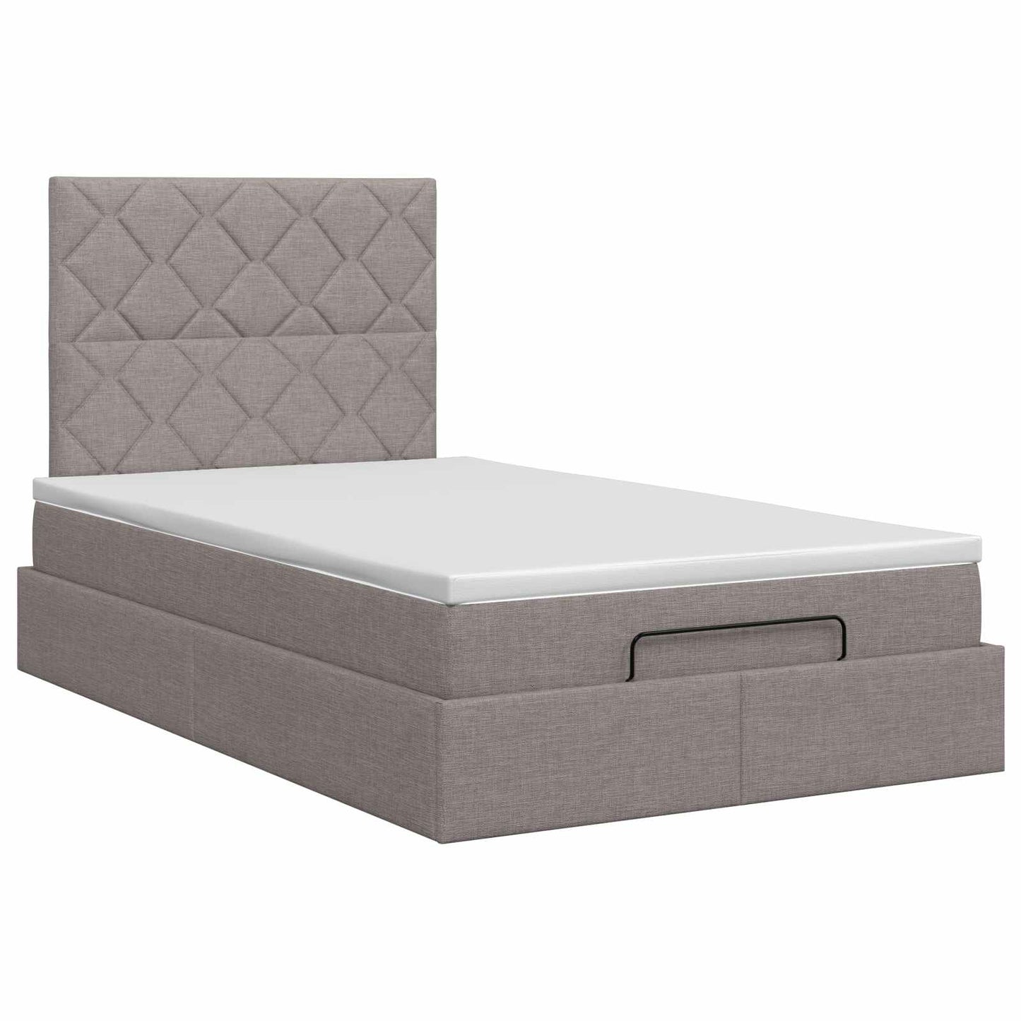 vidaXL Κρεβάτι Ottoman με στρώμα με κεφαλάρι Taupe 120 x 190 cm Ύφασμα