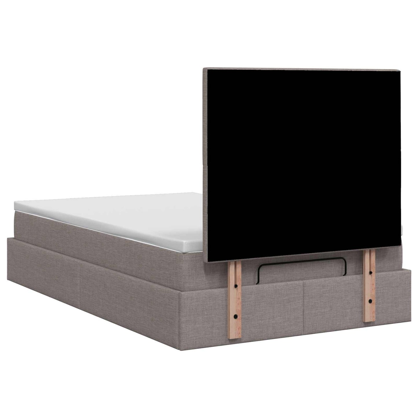 vidaXL Κρεβάτι Ottoman με στρώμα με κεφαλάρι Taupe 120 x 190 cm Ύφασμα