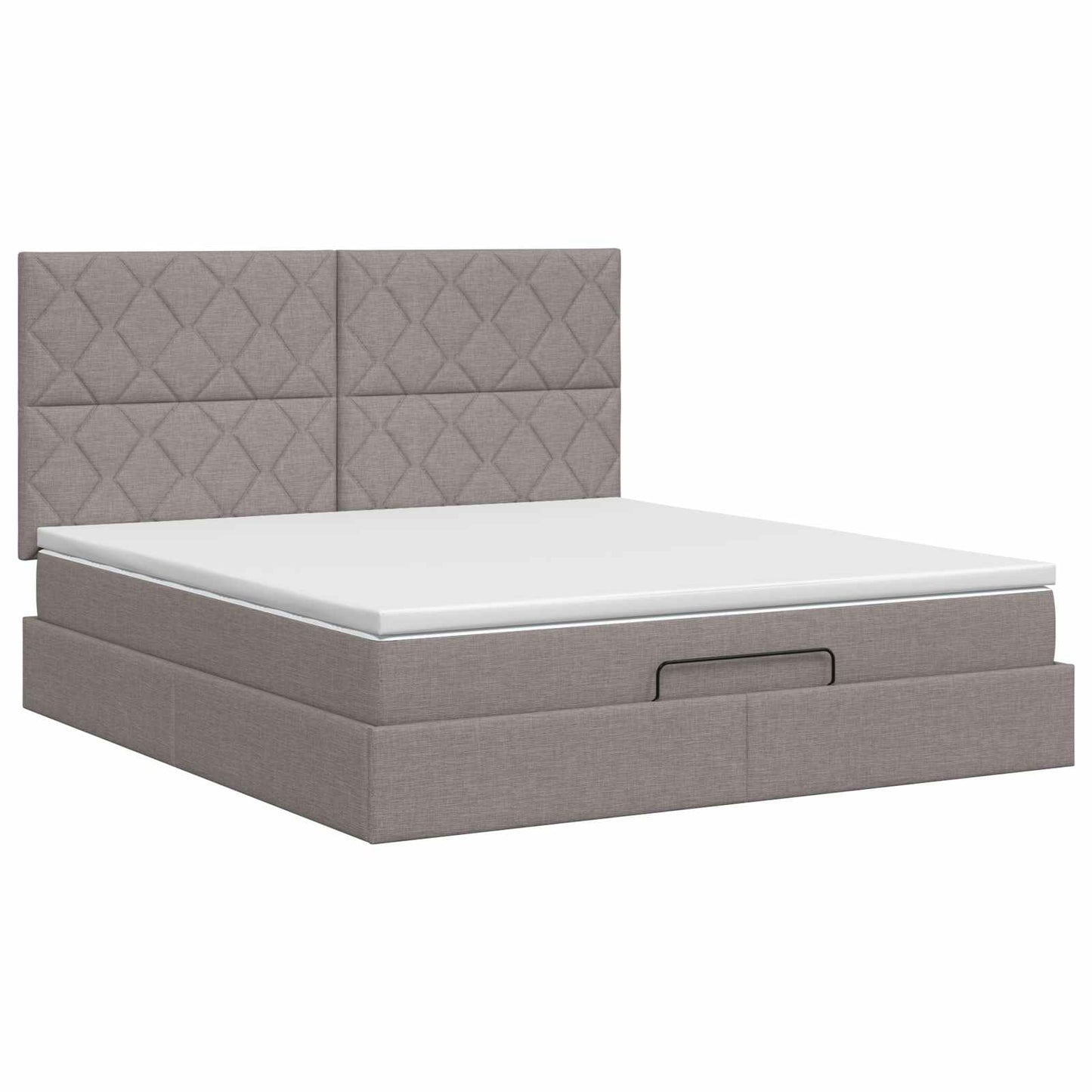 vidaXL Κρεβάτι Ottoman με στρώμα με κεφαλάρι Taupe 140 x 190 cm Ύφασμα