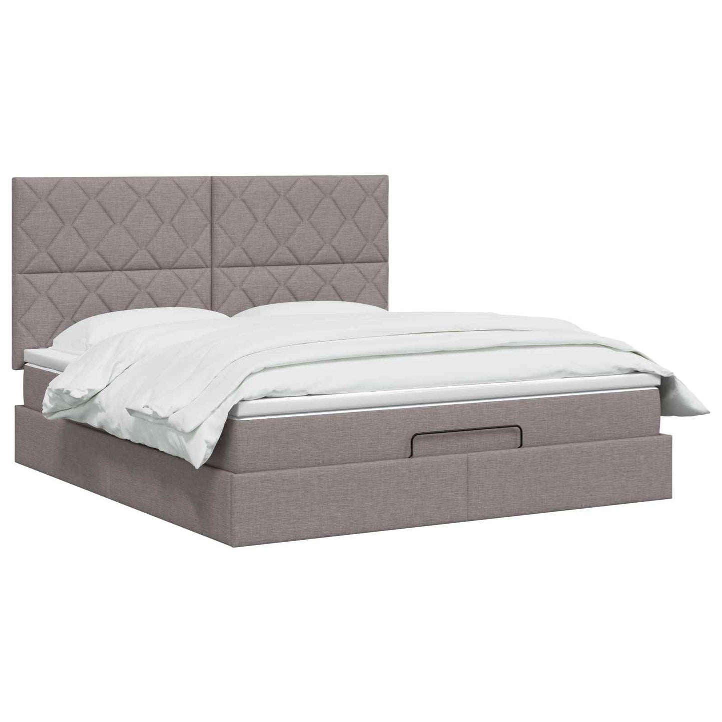 vidaXL Κρεβάτι Ottoman με στρώμα με κεφαλάρι Taupe 140 x 190 cm Ύφασμα