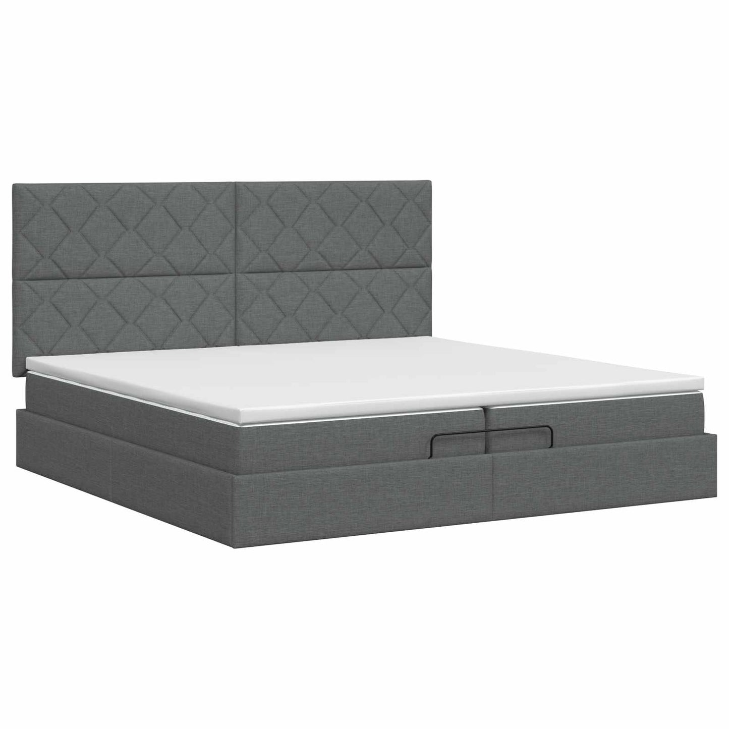 vidaXL Κρεβάτι Ottoman με στρώμα Σκούρο Γκρι 200 x 200 cm Ύφασμα