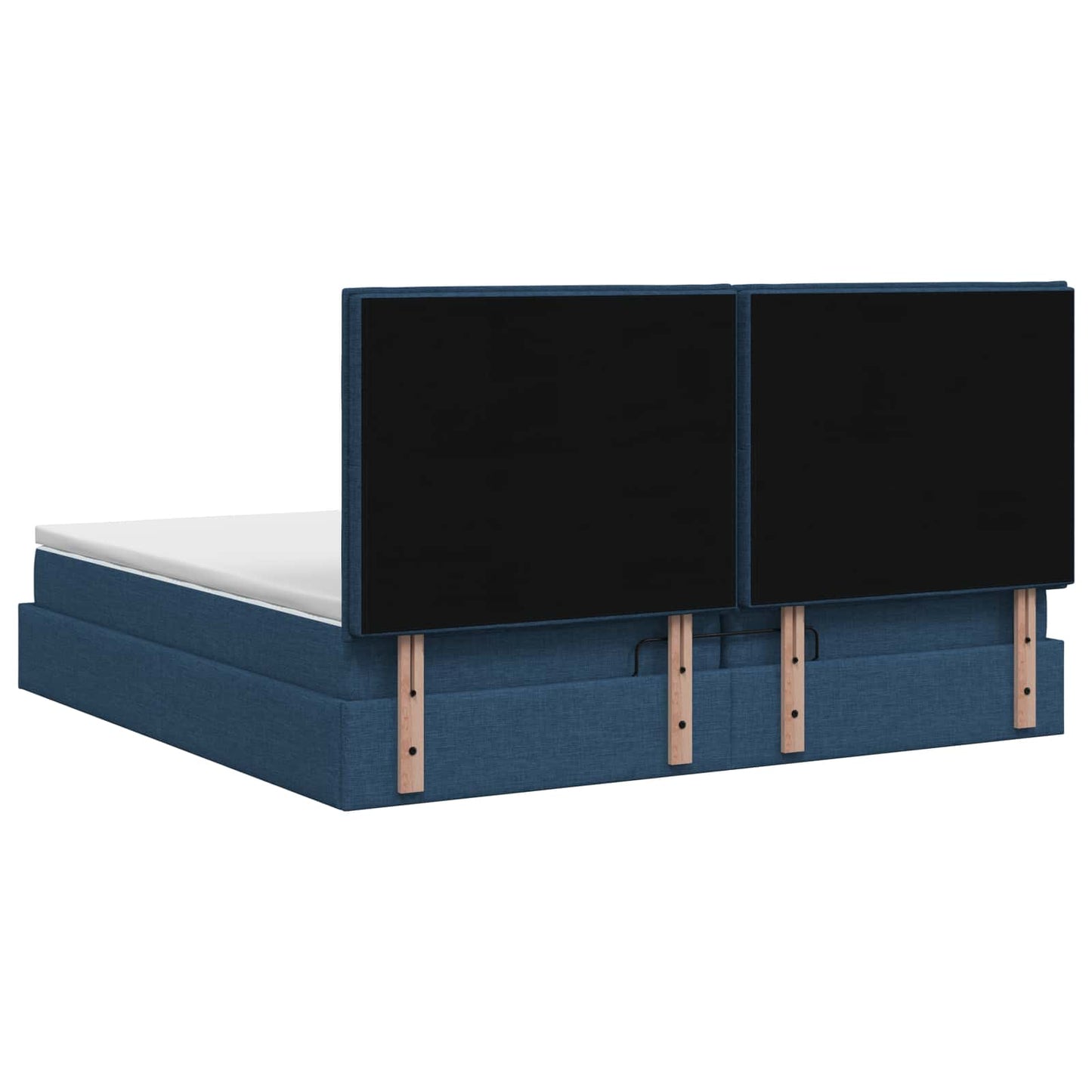 vidaXL Κρεβάτι Ottoman με στρώμα με κεφαλάρι Μπλε 200 x 200 cm Ύφασμα