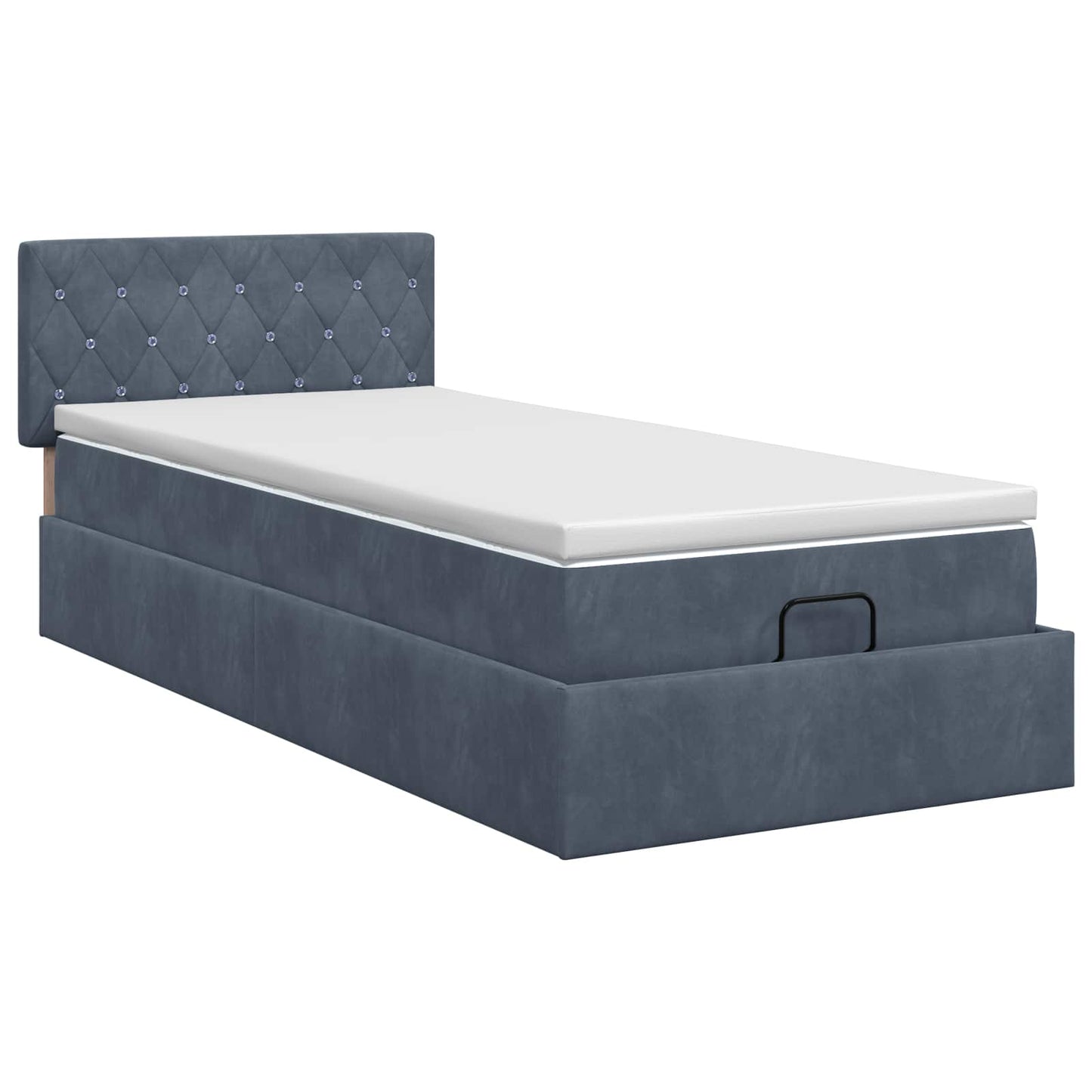 vidaXL Κρεβάτι Ottoman με στρώμα Σκούρο Γκρι 80 x 200 cm Βελούδο