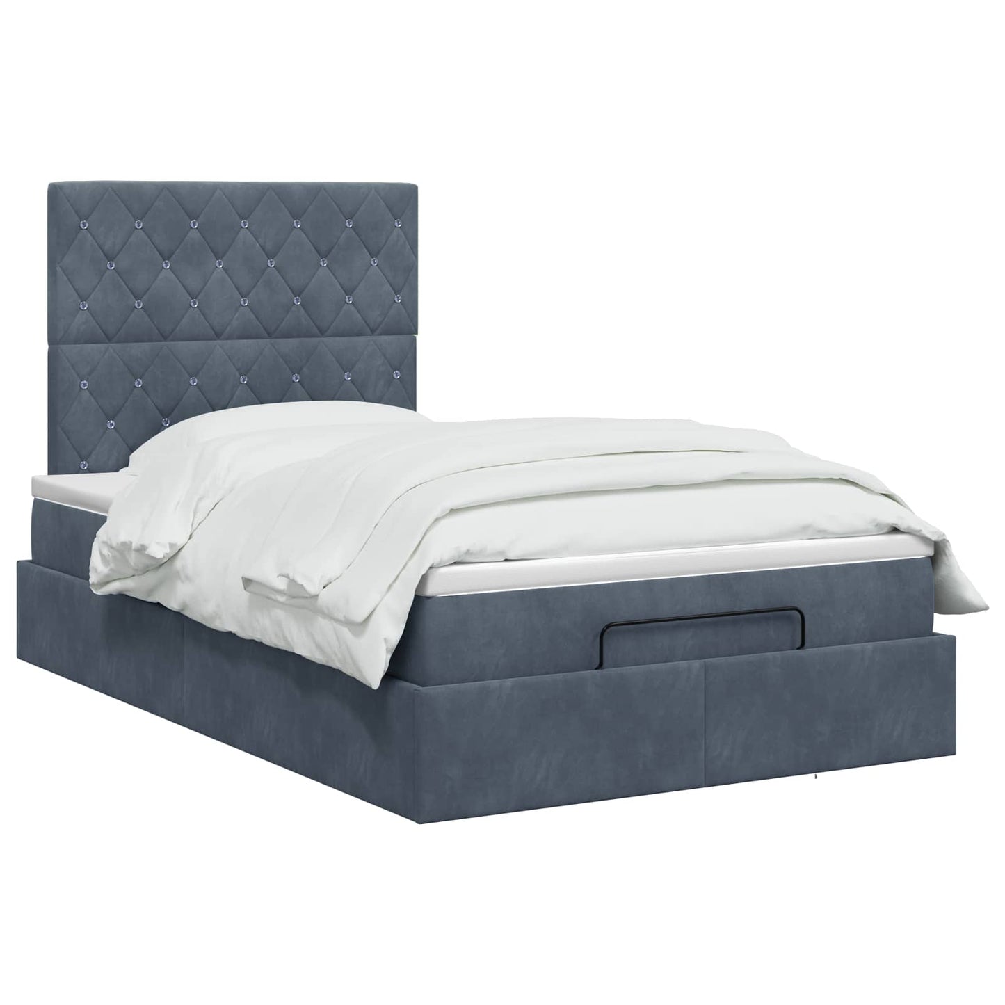 vidaXL Κρεβάτι Ottoman με στρώμα Σκούρο Γκρι 120 x 190 cm Βελούδο