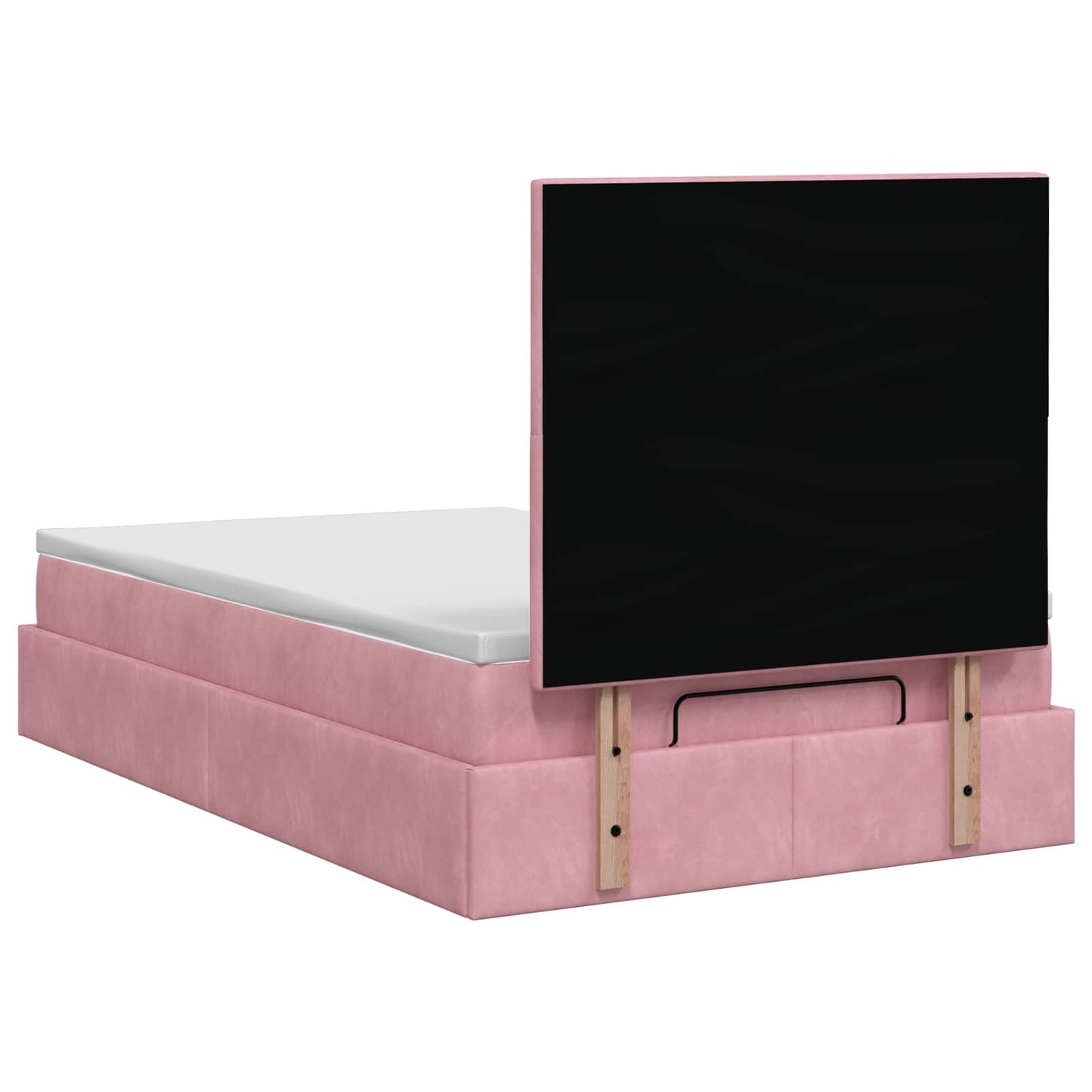 vidaXL Κρεβάτι Ottoman με στρώμα με κεφαλάρι Ροζ 120 x 190 cm Βελούδο