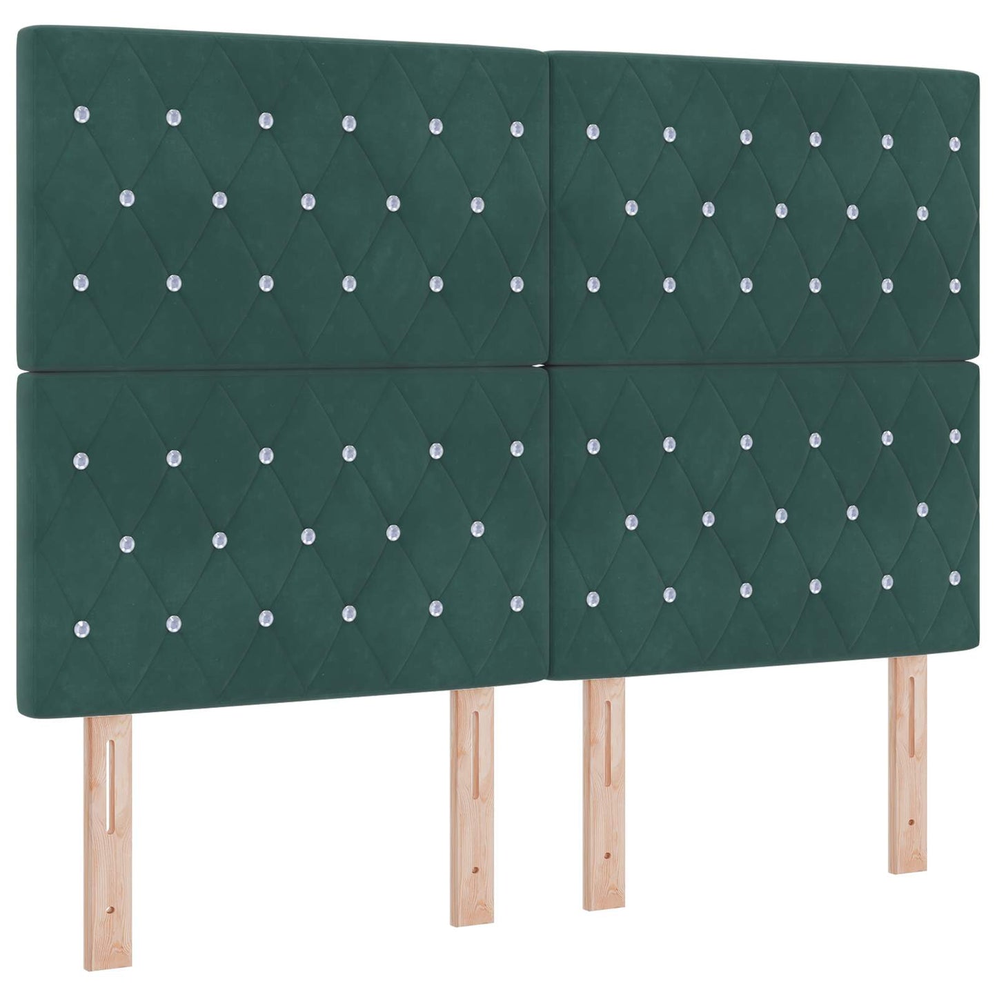 vidaXL Κρεβάτι Ottoman με στρώμα Σκούρο Πράσινο 140 x 200 cm Βελούδο