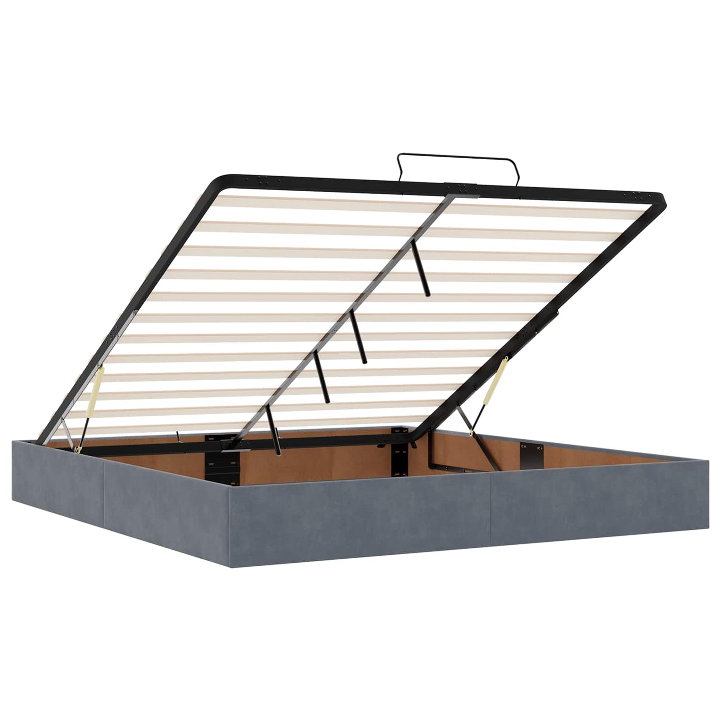 vidaXL Κρεβάτι Ottoman με στρώμα Σκούρο Γκρι 200 x 200 cm Βελούδο