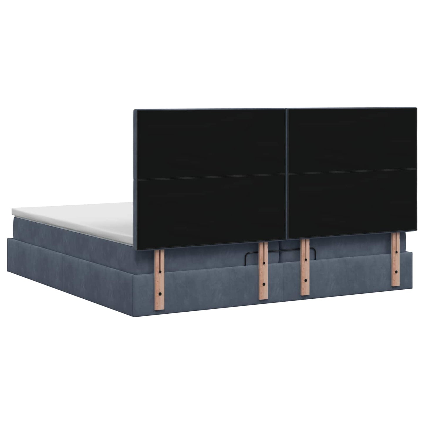 vidaXL Κρεβάτι Ottoman με στρώμα Σκούρο Γκρι 200 x 200 cm Βελούδο