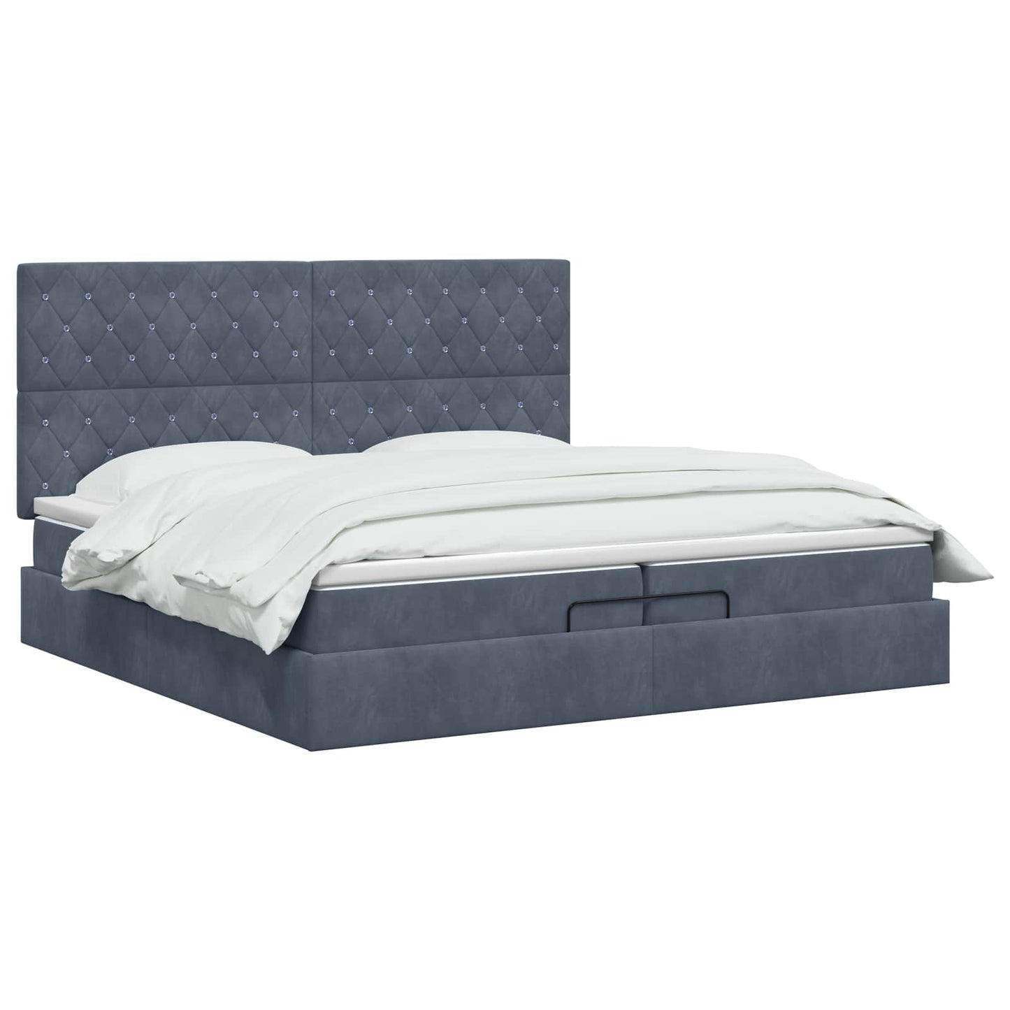 vidaXL Κρεβάτι Ottoman με στρώμα Σκούρο Γκρι 200 x 200 cm Βελούδο