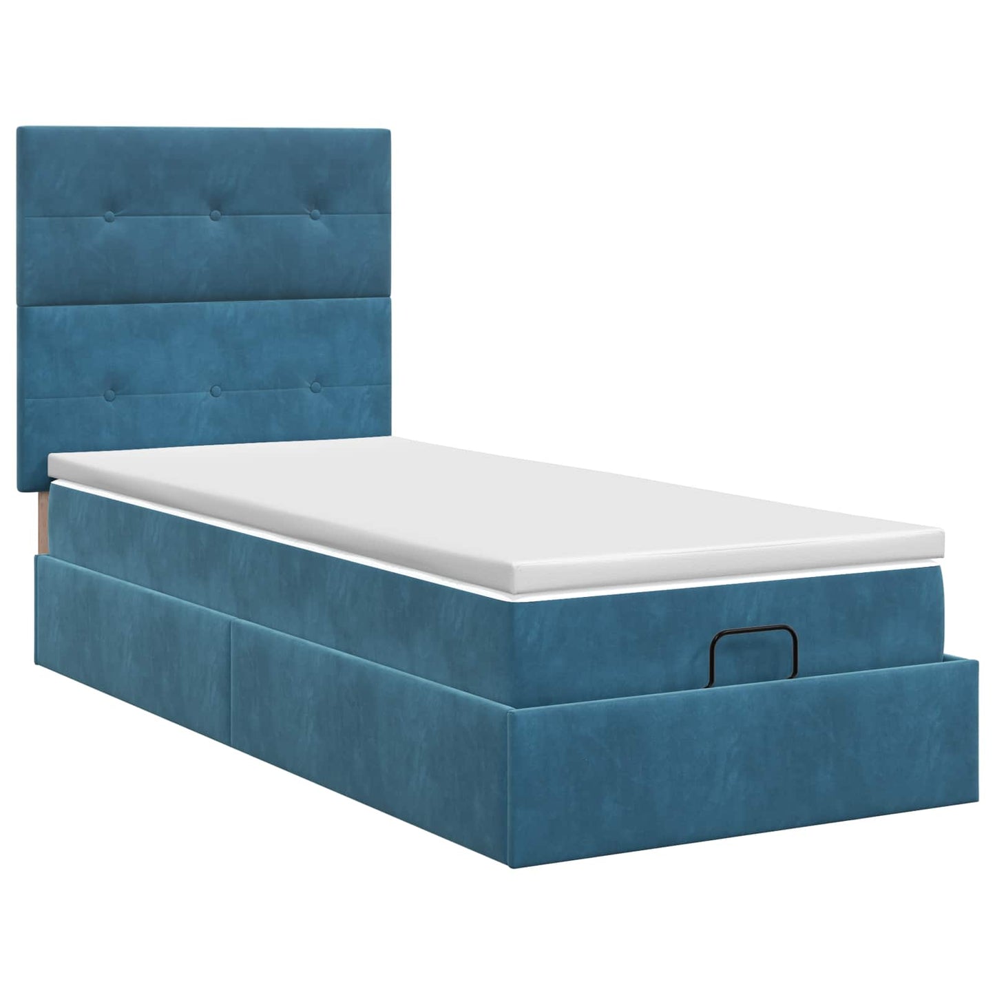 vidaXL Κρεβάτι Ottoman με στρώμα Σκούρο Μπλε 100 x 200 cm Βελούδο