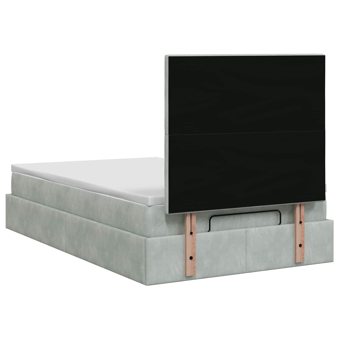 vidaXL Κρεβάτι Ottoman με στρώμα Ανοιχτό γκρι 120 x 190 cm Βελούδο