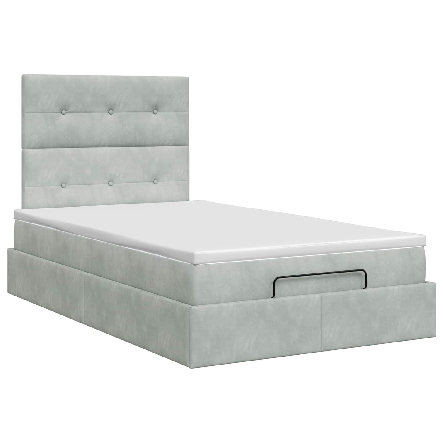 vidaXL Κρεβάτι Ottoman με στρώμα Ανοιχτό γκρι 120 x 200 cm Βελούδο