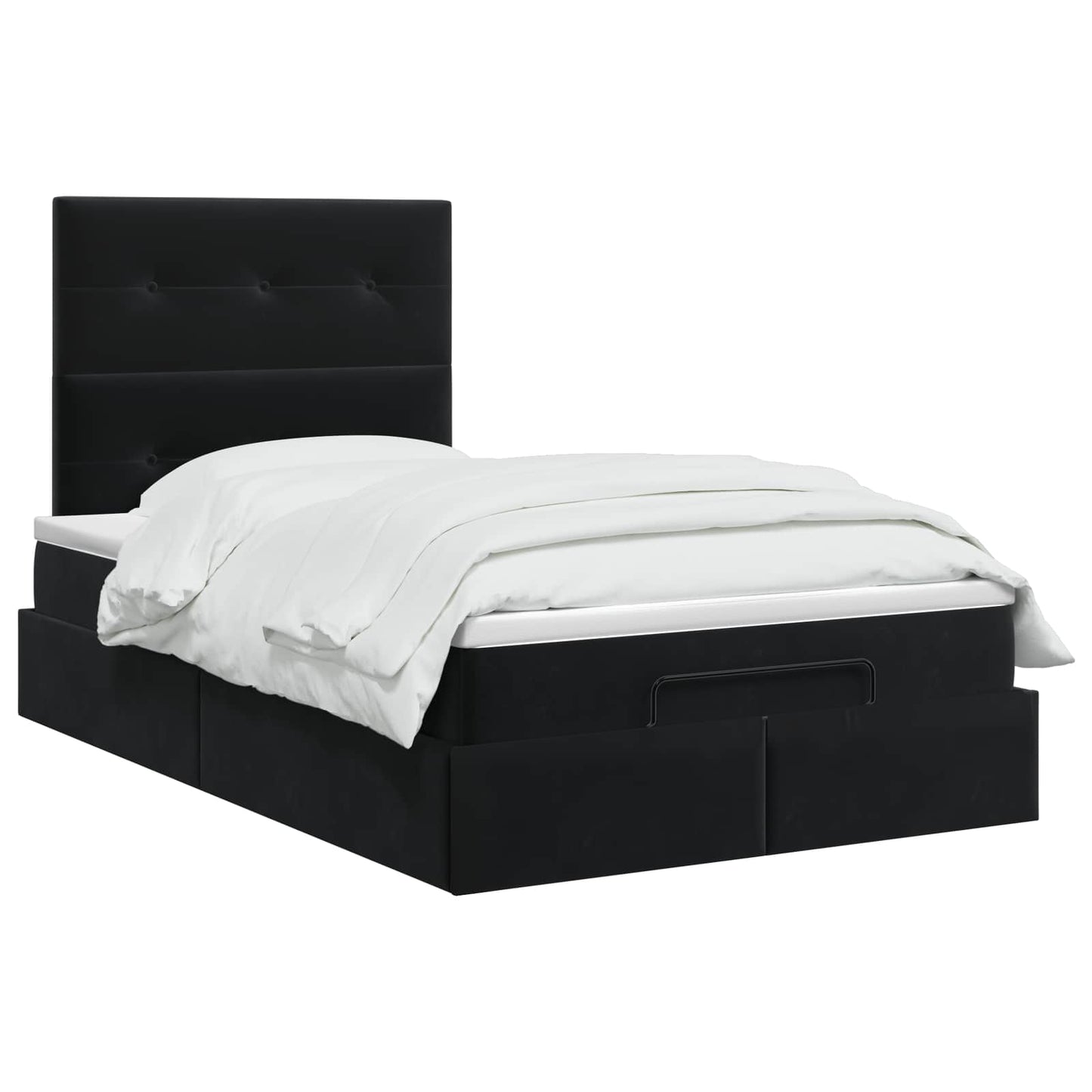 vidaXL Κρεβάτι Ottoman με στρώμα Μαύρο 120 x 200 cm Βελούδο