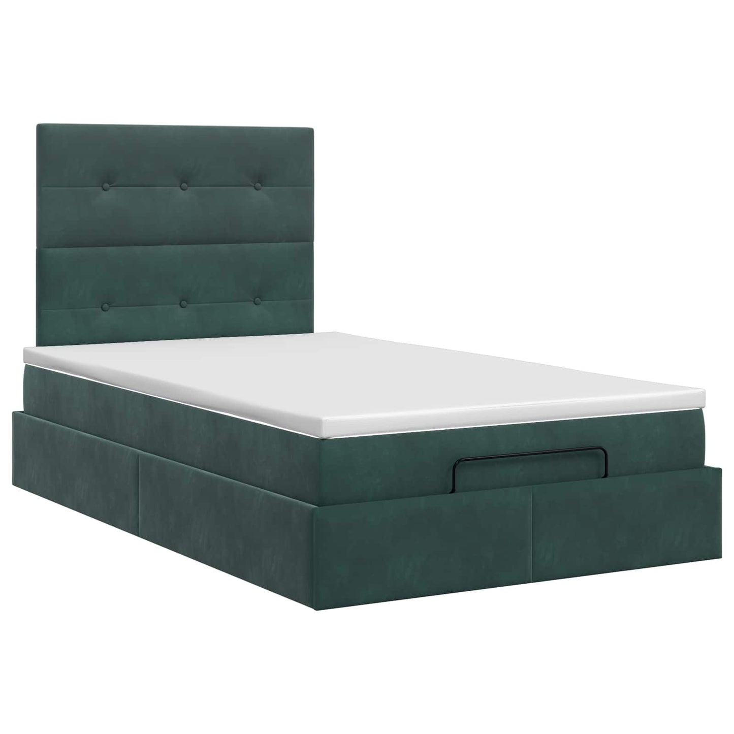 vidaXL Κρεβάτι Ottoman με στρώμα Σκούρο Πράσινο 120 x 200 cm Βελούδο
