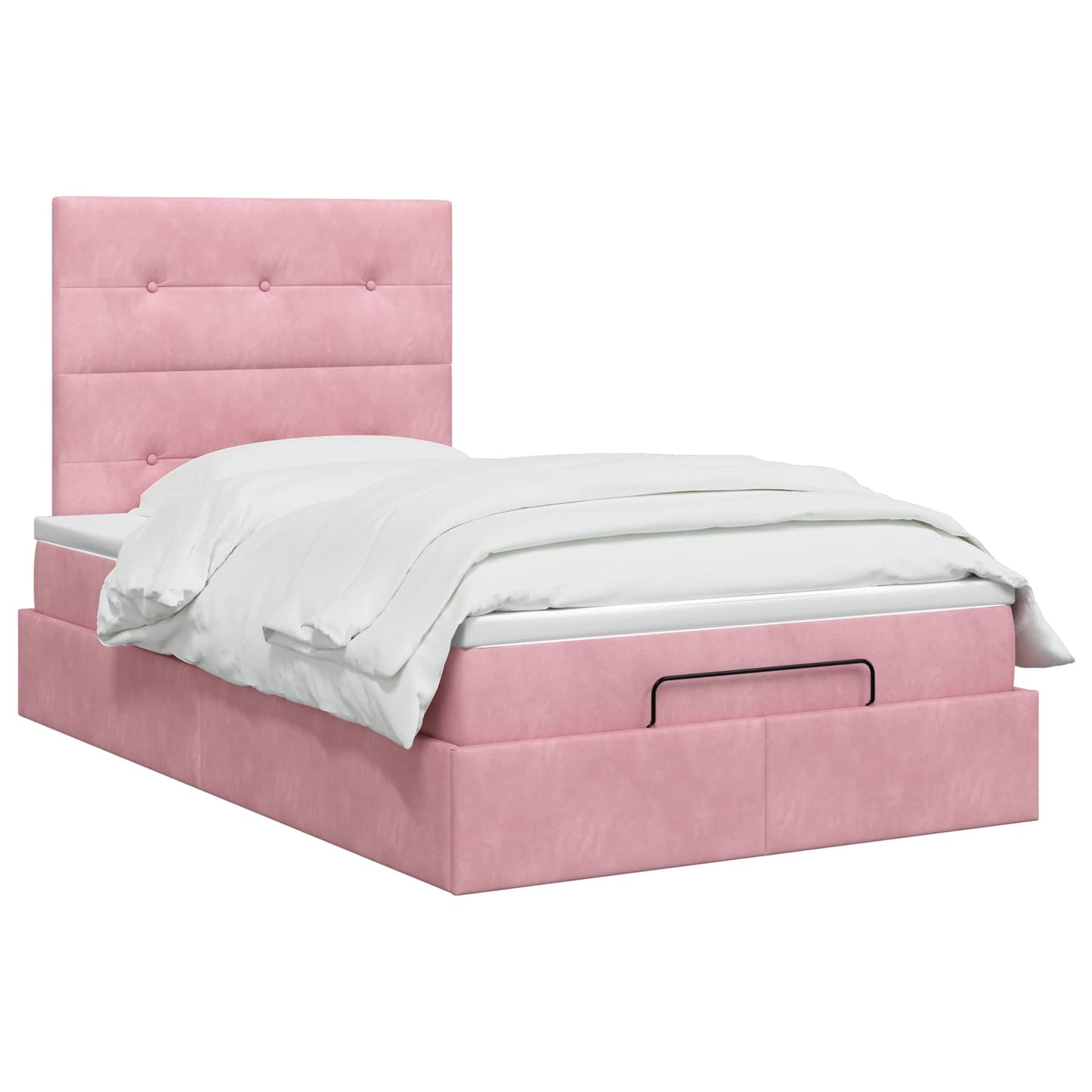 vidaXL Κρεβάτι Ottoman με στρώμα με κεφαλάρι Ροζ 120 x 200 cm Βελούδο