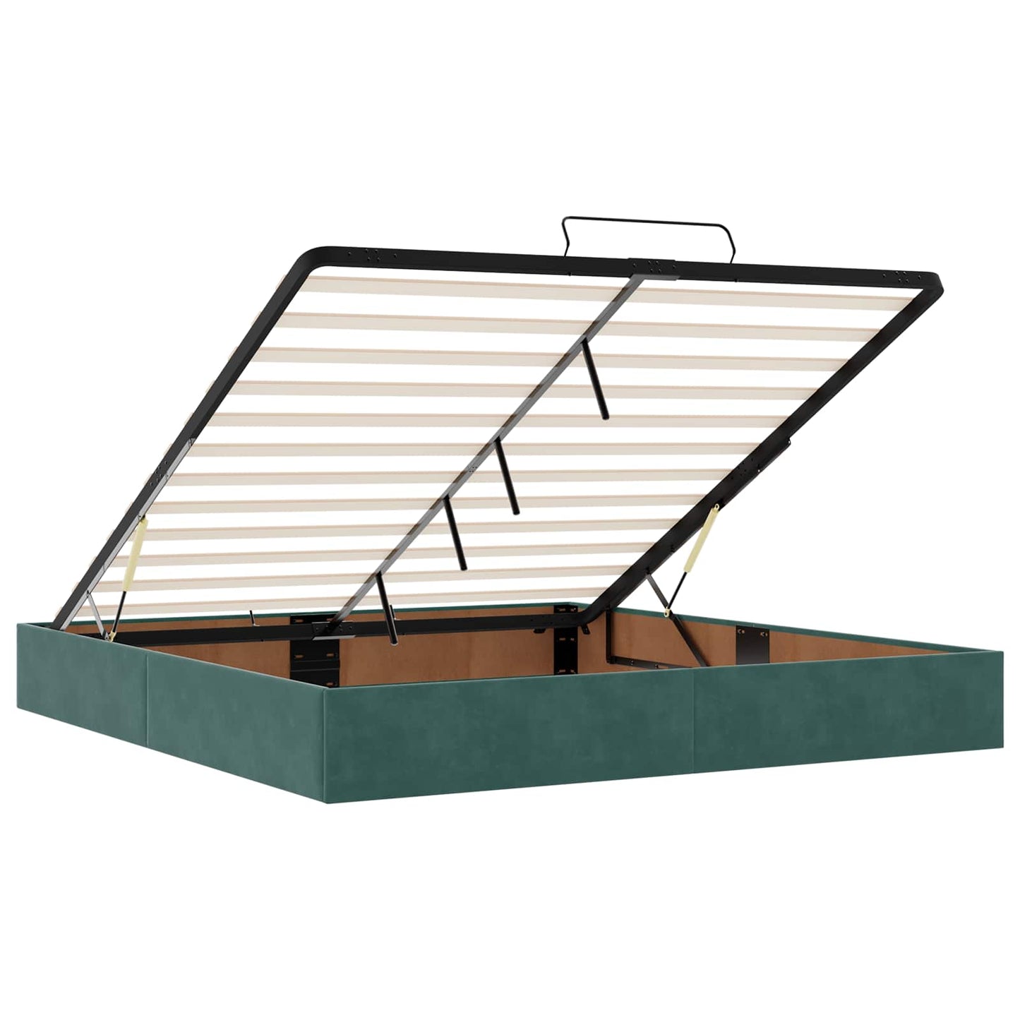 vidaXL Κρεβάτι Ottoman με στρώμα Σκούρο Πράσινο 180 x 200 cm Βελούδο