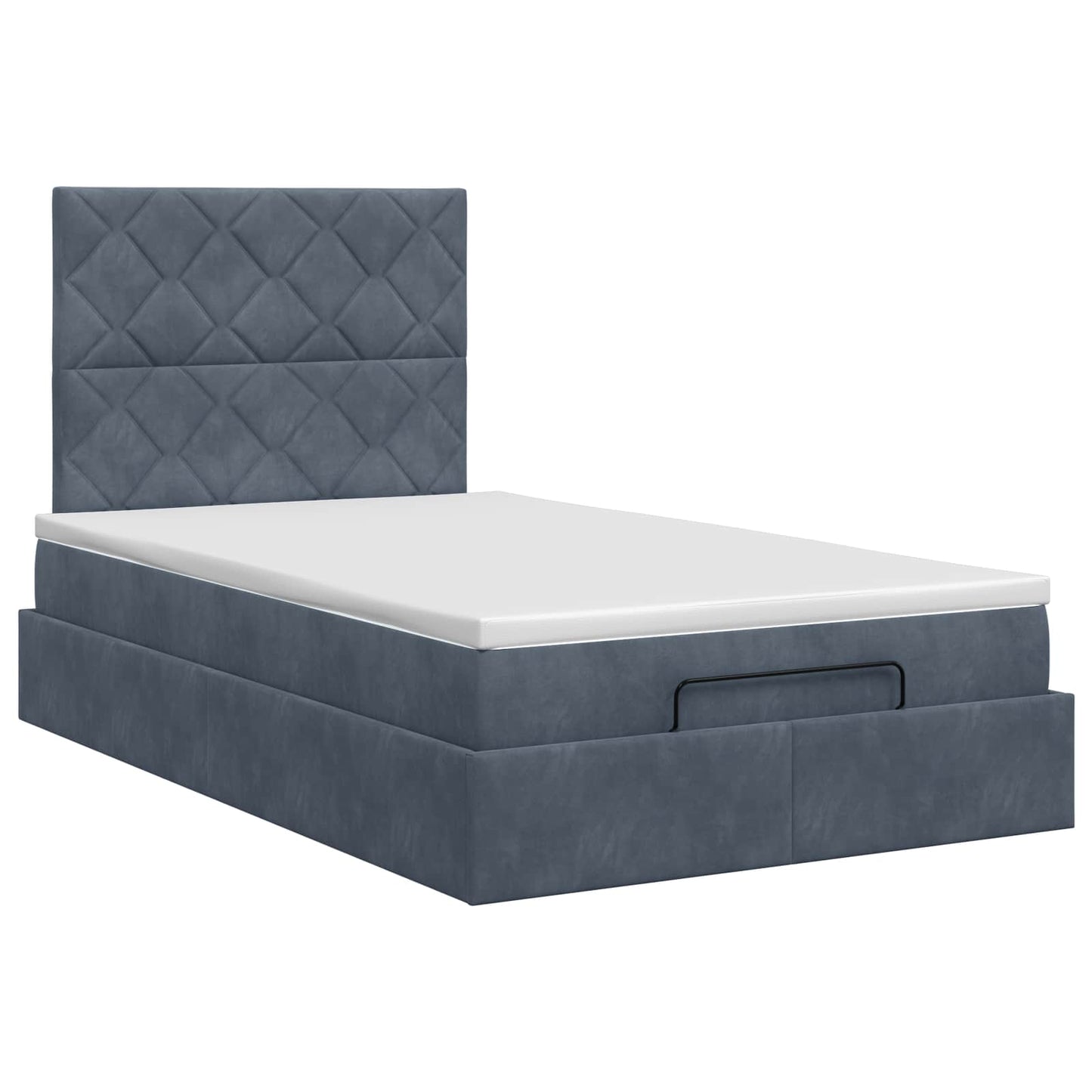 vidaXL Κρεβάτι Ottoman με στρώμα Σκούρο Γκρι 120 x 190 cm Βελούδο