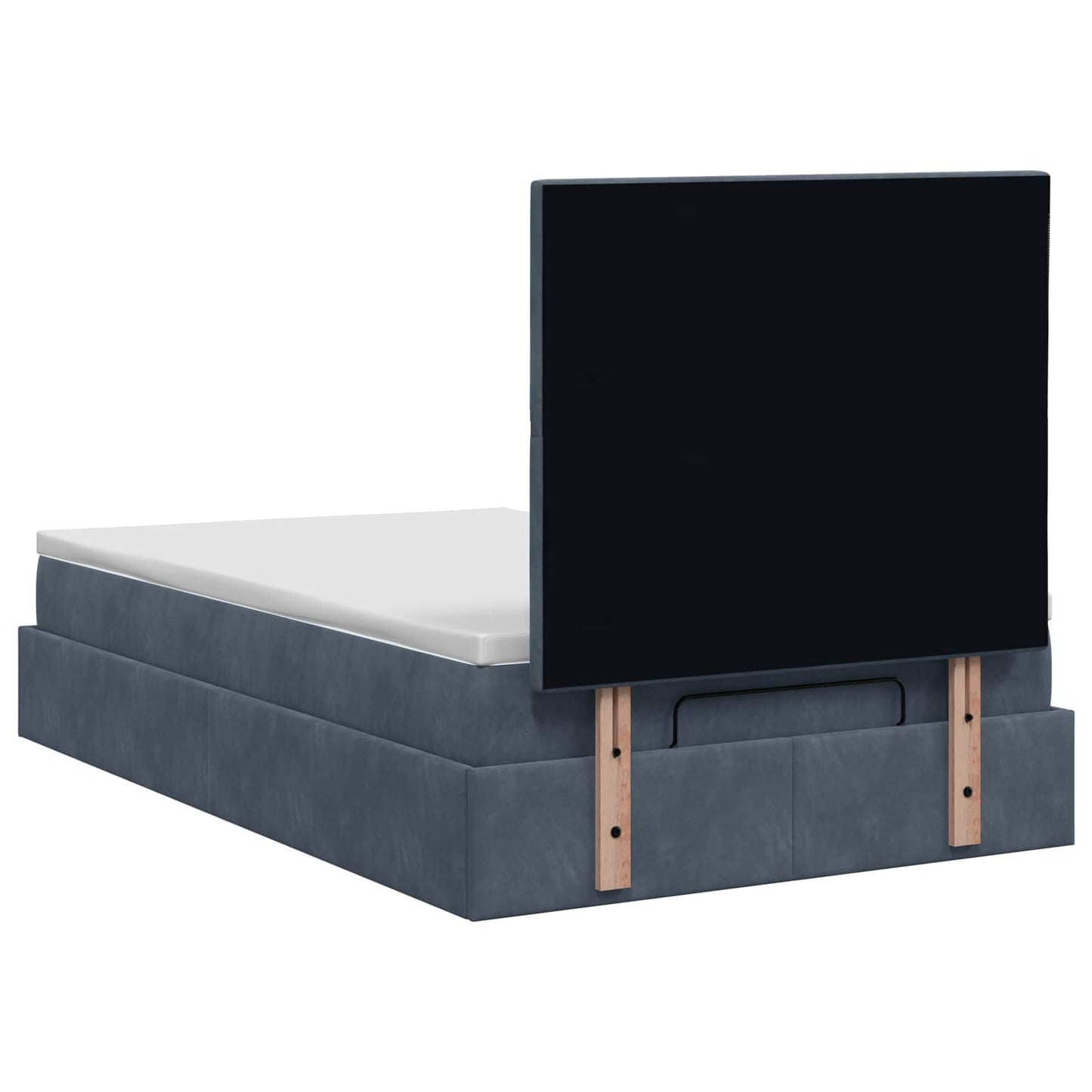 vidaXL Κρεβάτι Ottoman με στρώμα Σκούρο Γκρι 120 x 200 cm Βελούδο