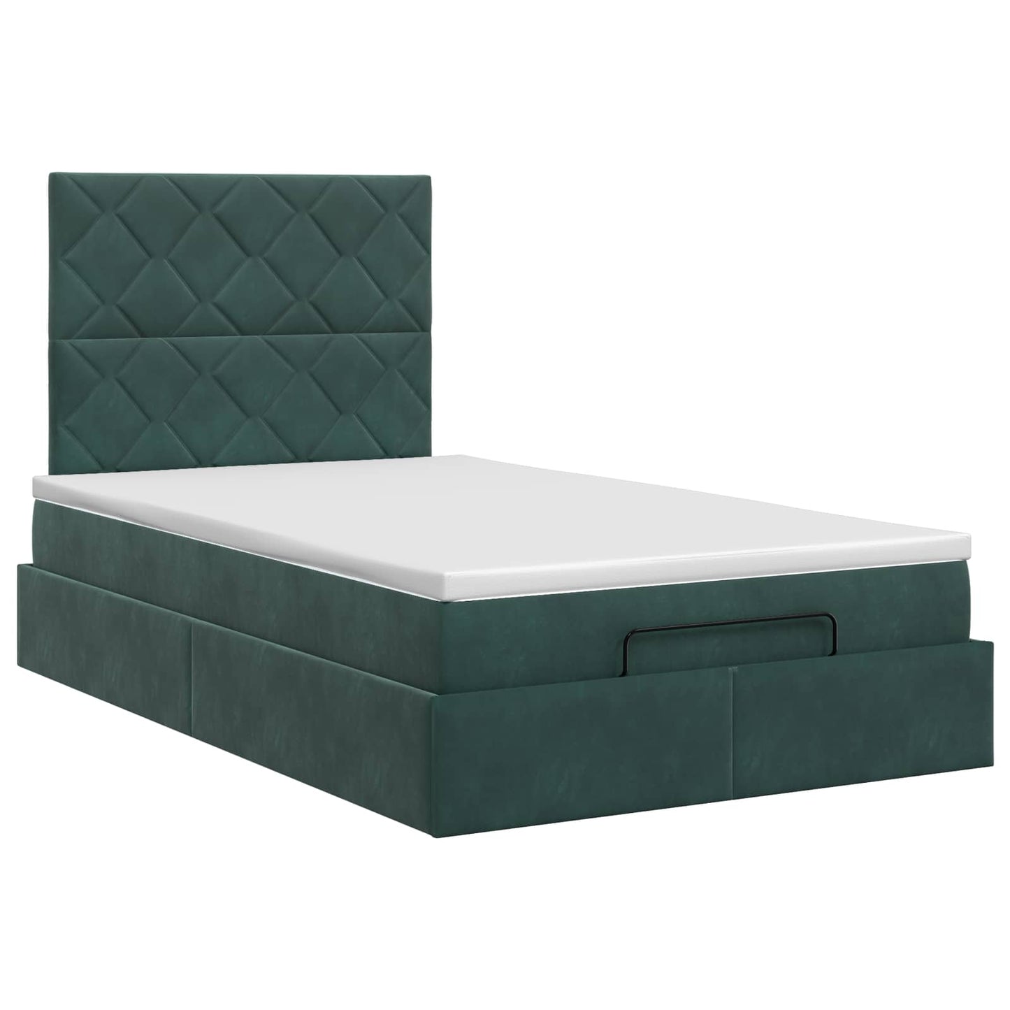 vidaXL Κρεβάτι Ottoman με στρώμα Σκούρο Πράσινο 120 x 200 cm Βελούδο