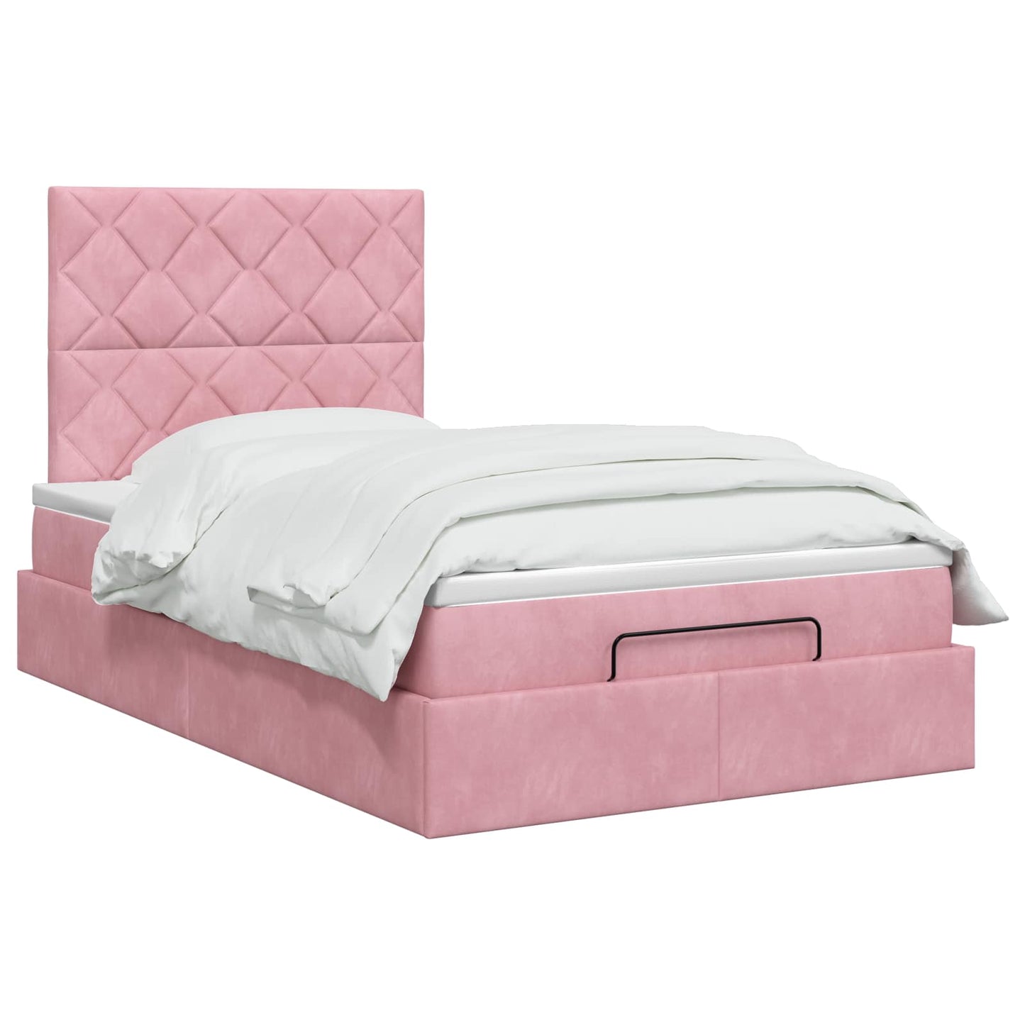 vidaXL Κρεβάτι Ottoman με στρώμα με κεφαλάρι Ροζ 120 x 200 cm Βελούδο