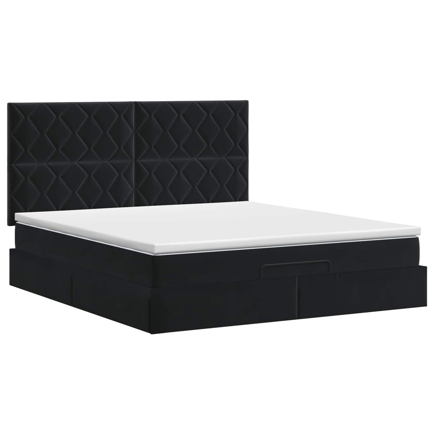 vidaXL Κρεβάτι Ottoman με στρώμα Μαύρο 140 x 190 cm Βελούδο