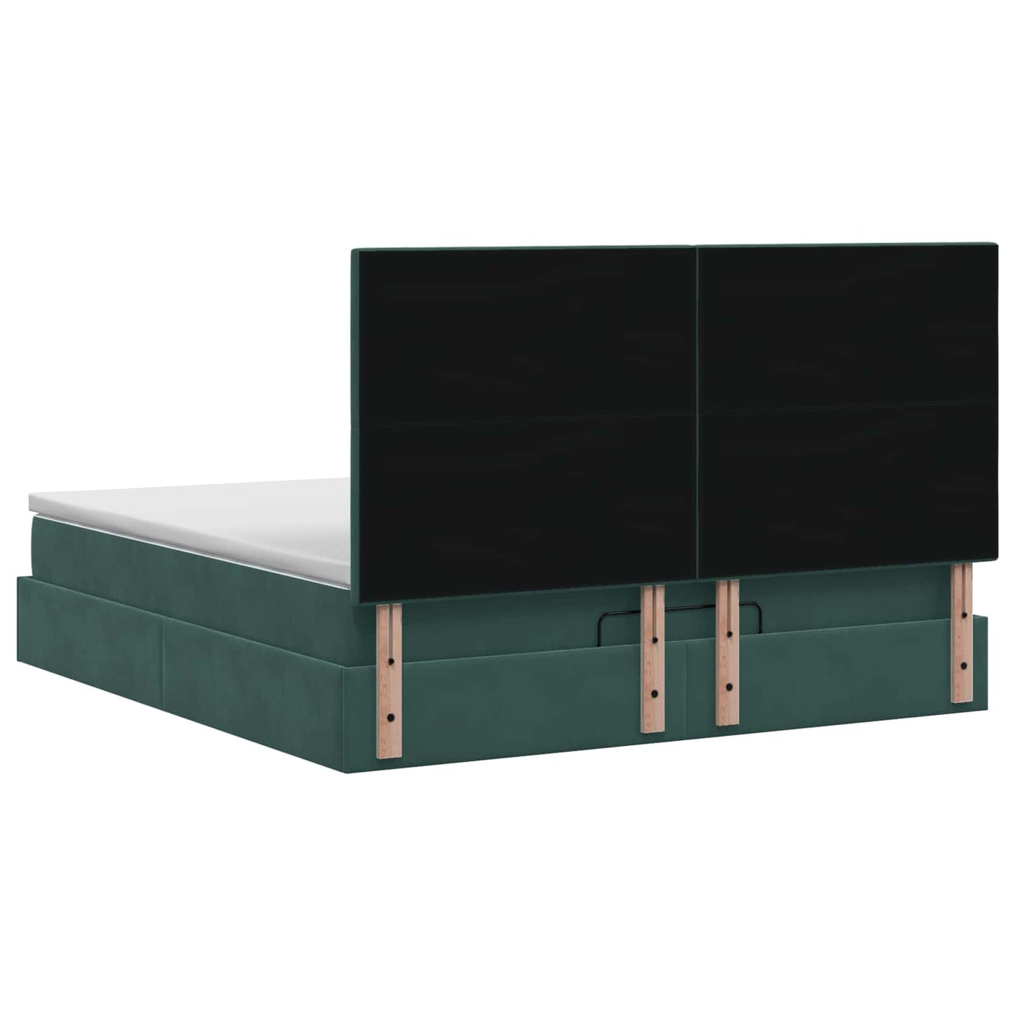 vidaXL Κρεβάτι Ottoman με στρώμα Σκούρο Πράσινο 140 x 190 cm Βελούδο