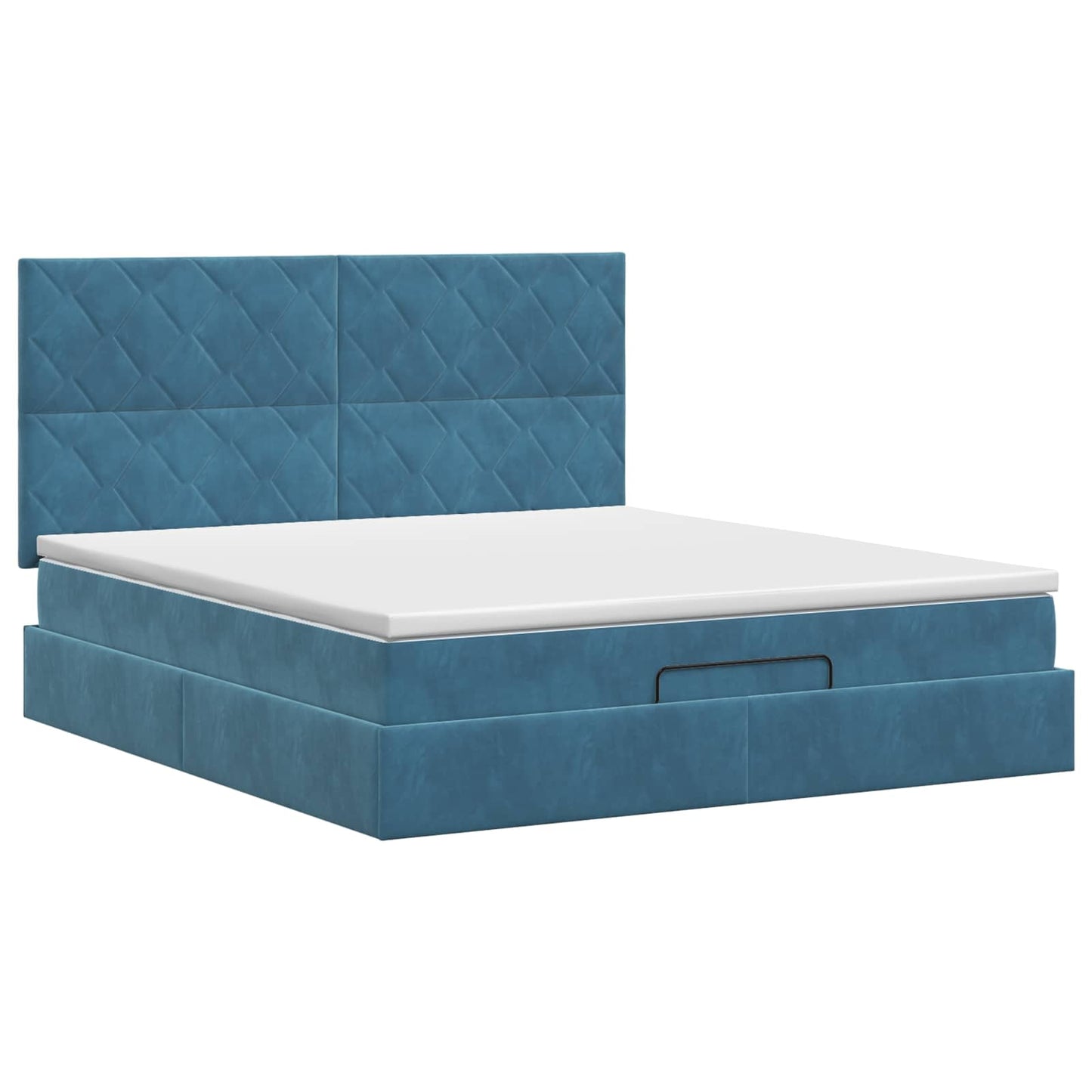 vidaXL Κρεβάτι Ottoman με στρώμα Σκούρο Μπλε 140 x 190 cm Βελούδο