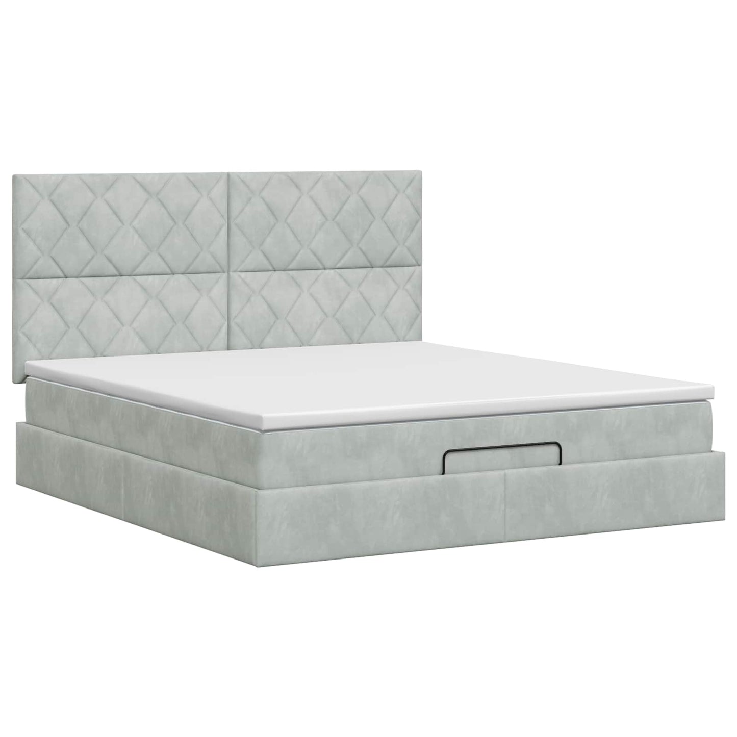 vidaXL Κρεβάτι Ottoman με στρώμα Ανοιχτό γκρι 140 x 200 cm Βελούδο