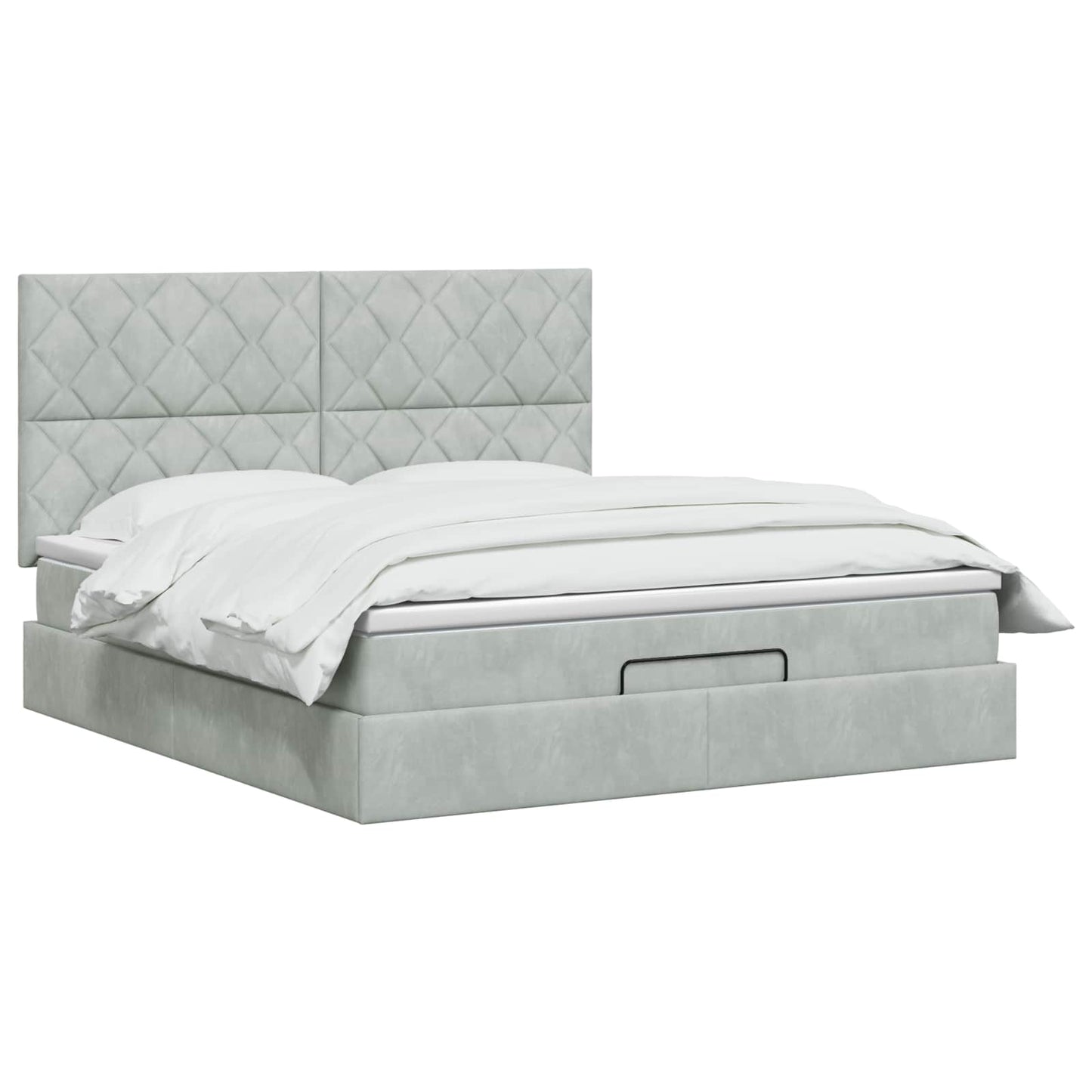 vidaXL Κρεβάτι Ottoman με στρώμα Ανοιχτό γκρι 140 x 200 cm Βελούδο