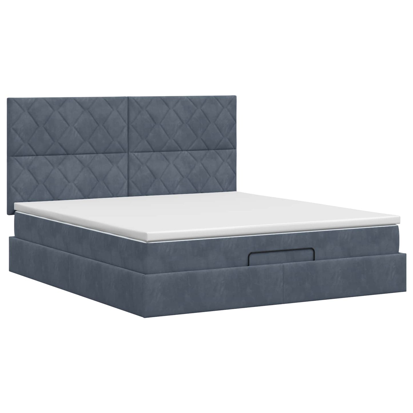 vidaXL Κρεβάτι Ottoman με στρώμα Σκούρο Γκρι 160 x 200 cm Βελούδο