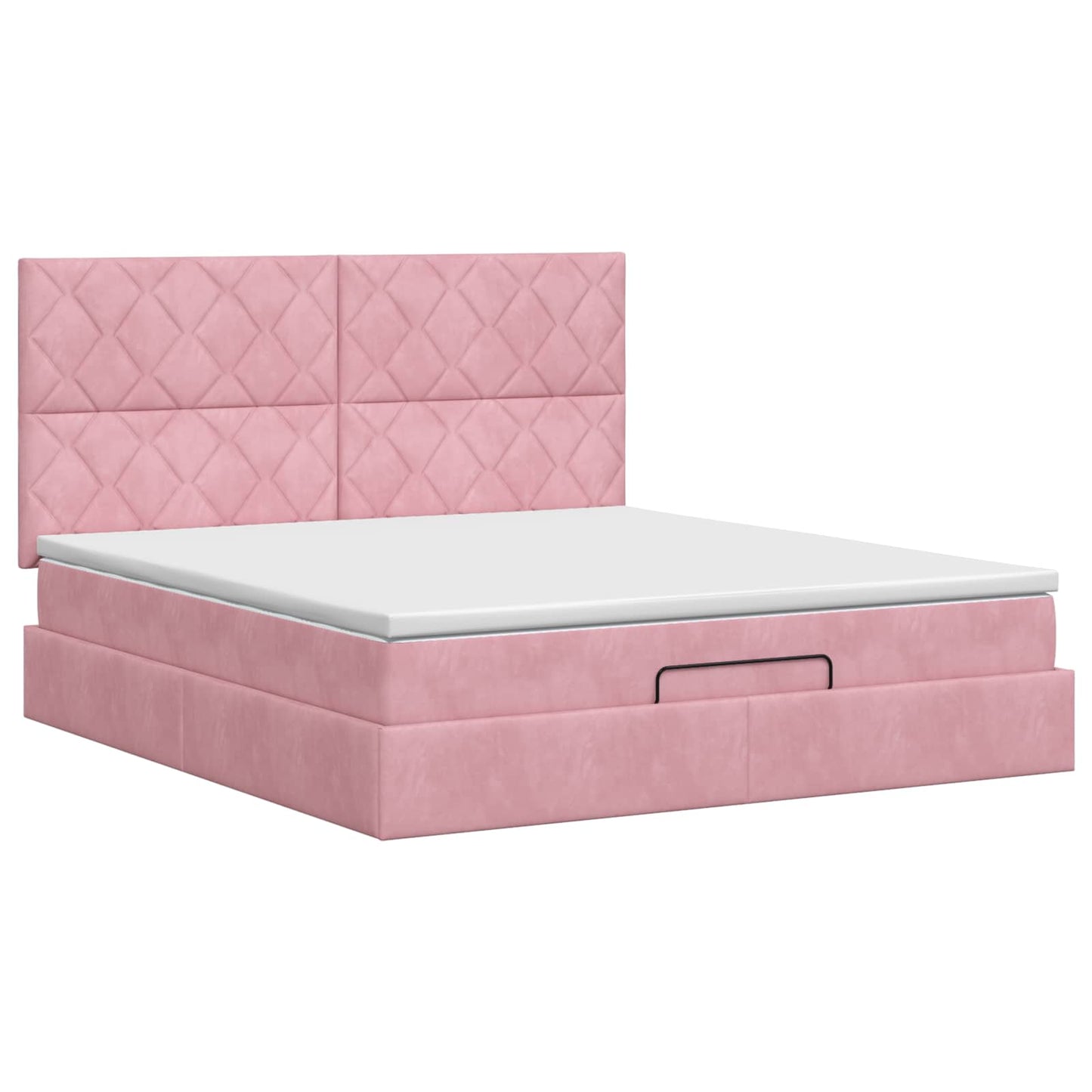 vidaXL Κρεβάτι Ottoman με στρώμα με κεφαλάρι Ροζ 180 x 200 cm Βελούδο