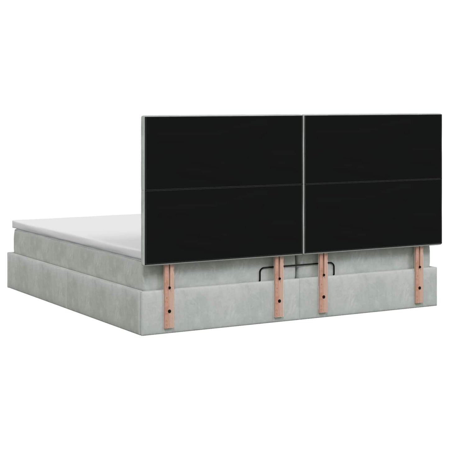 vidaXL Κρεβάτι Ottoman με στρώμα Ανοιχτό γκρι 200 x 200 cm Βελούδο